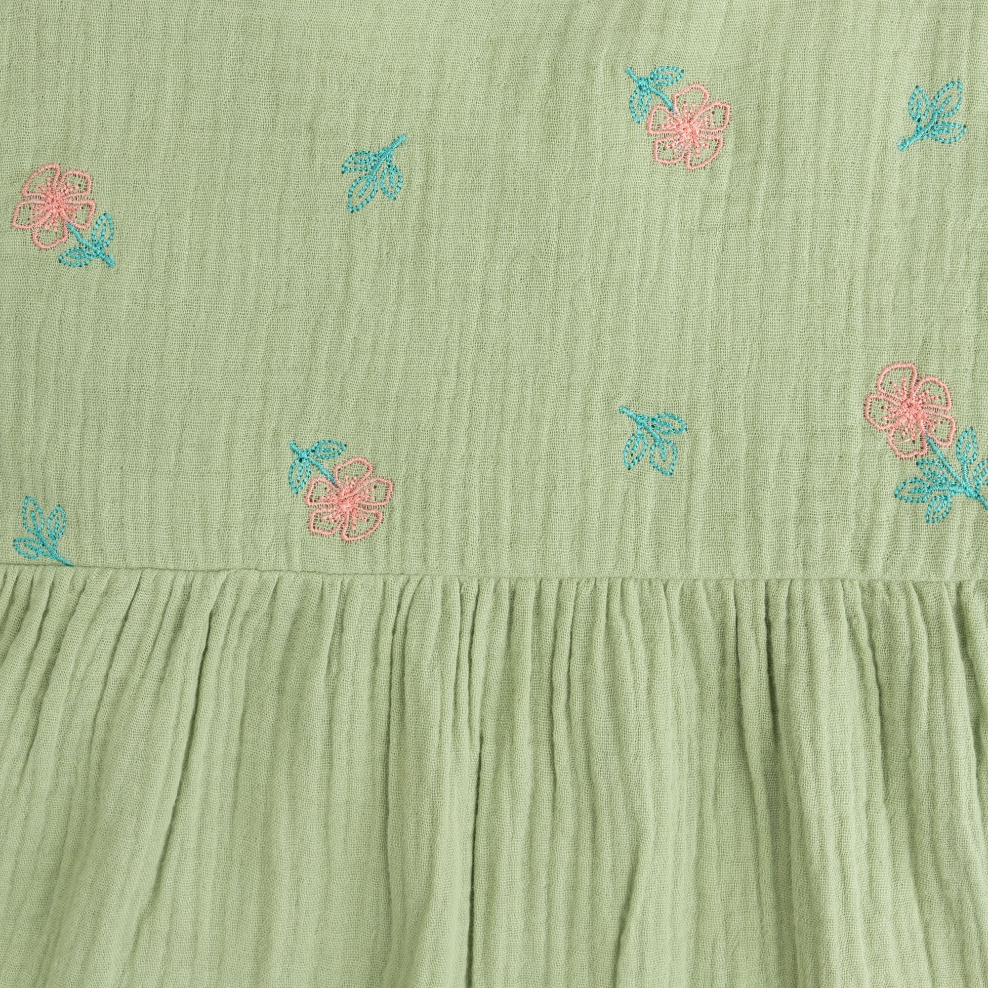 Embroidered Muslin Long-Sleeve Top