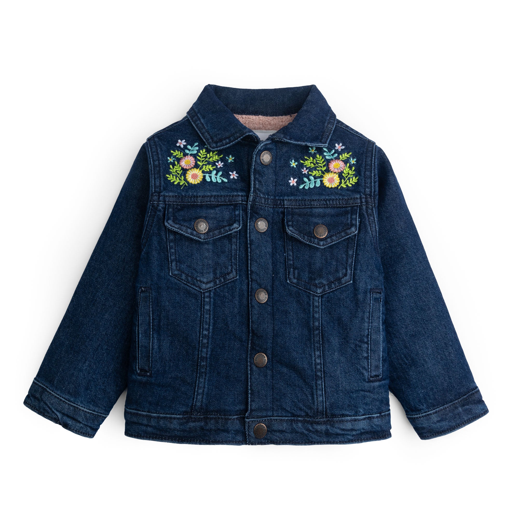 Dark Blue Embroidered Denim