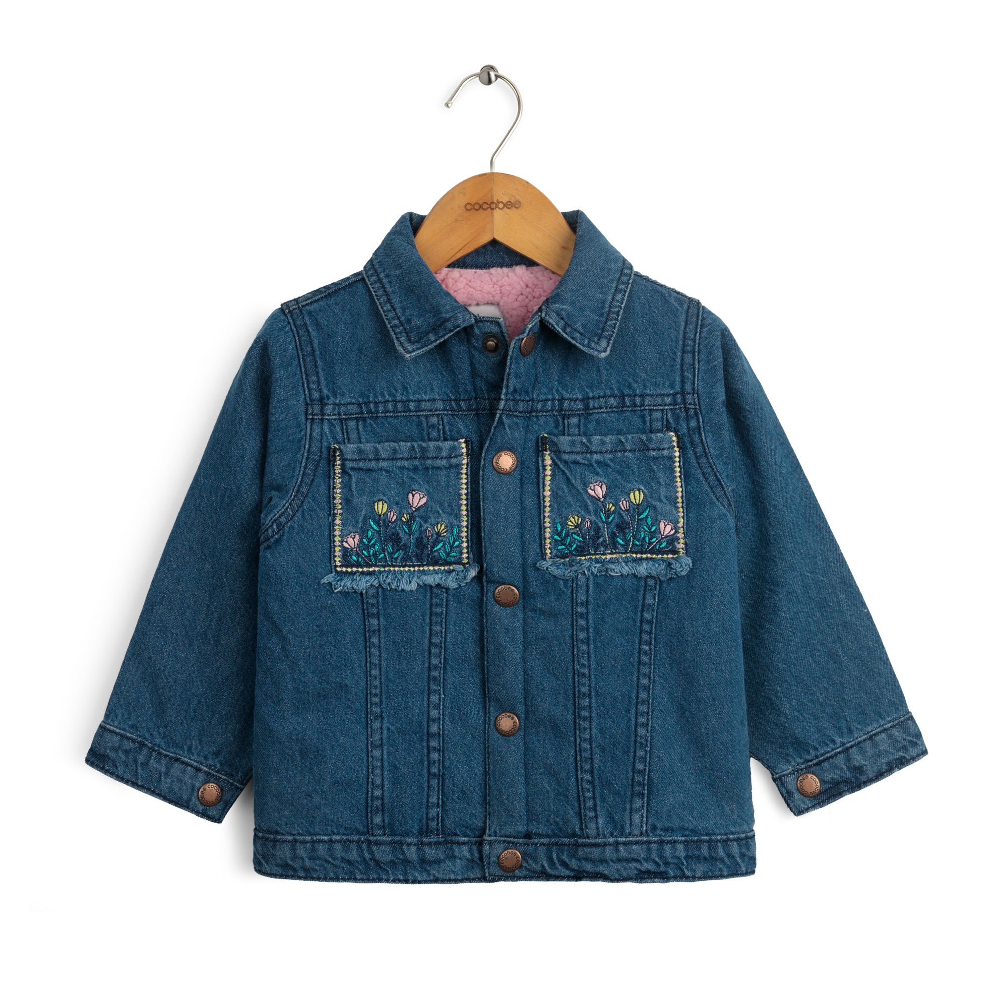 Mid-Blue Embroidered Denim Jacket