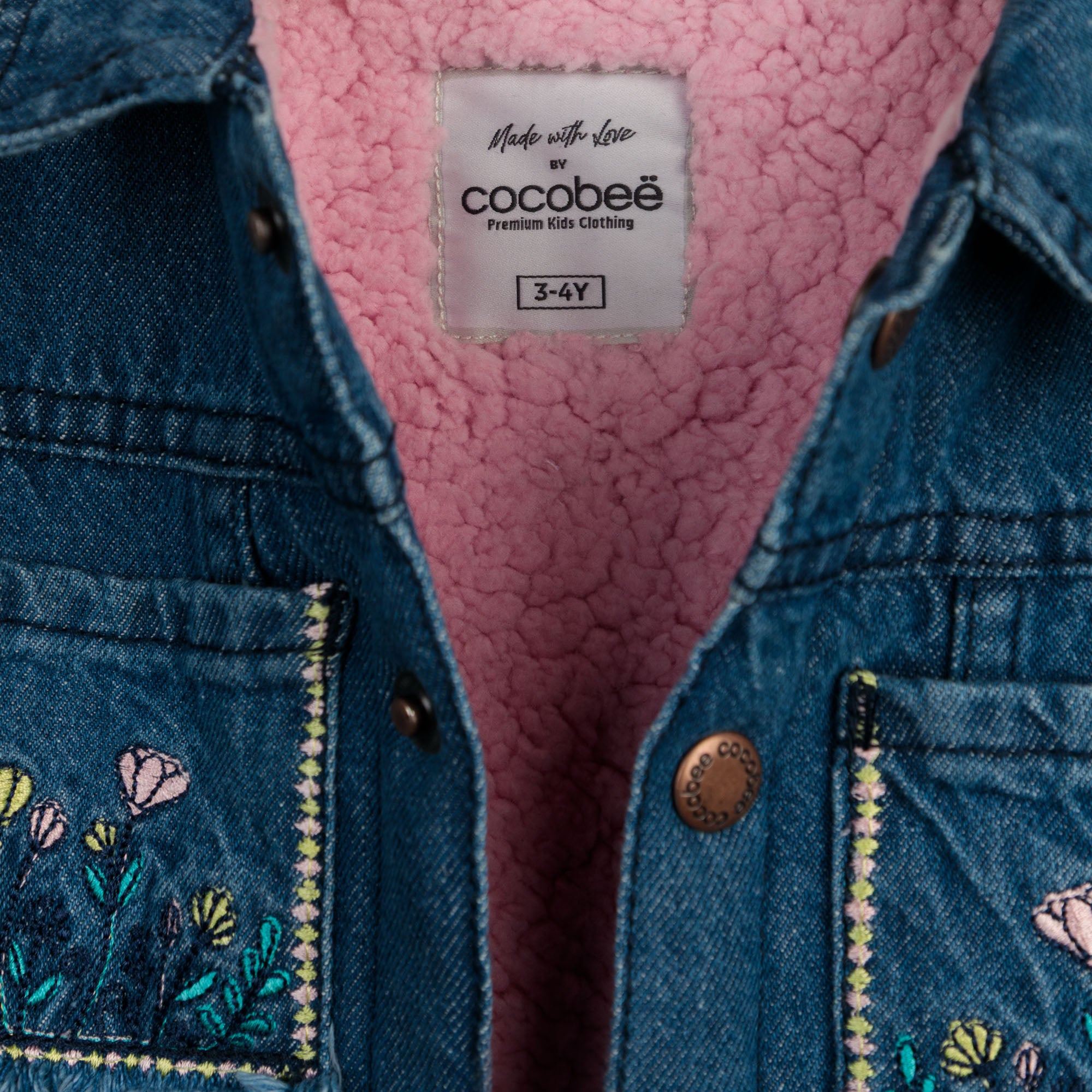 Mid-Blue Embroidered Denim Jacket