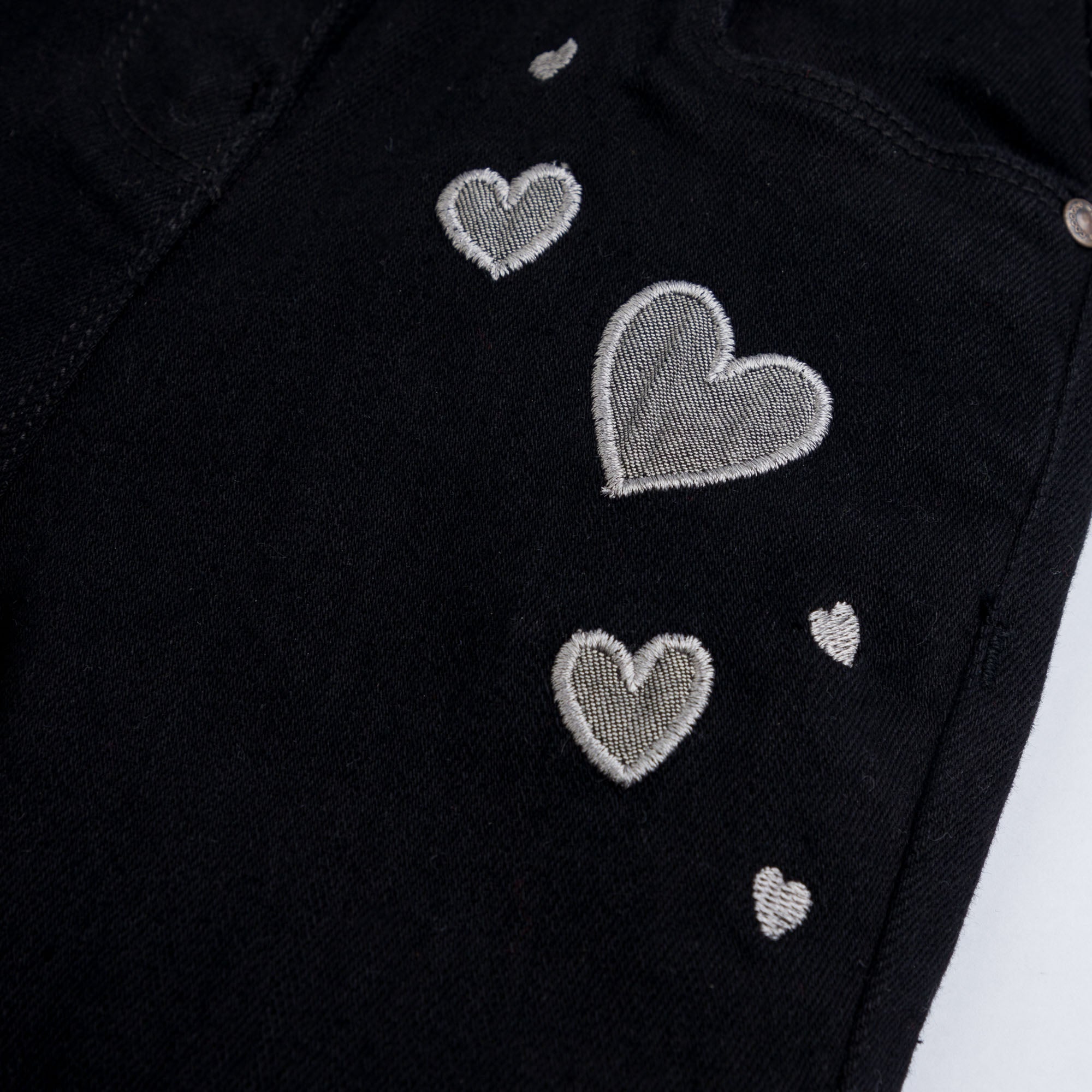 Embroidered Black Denim Pant