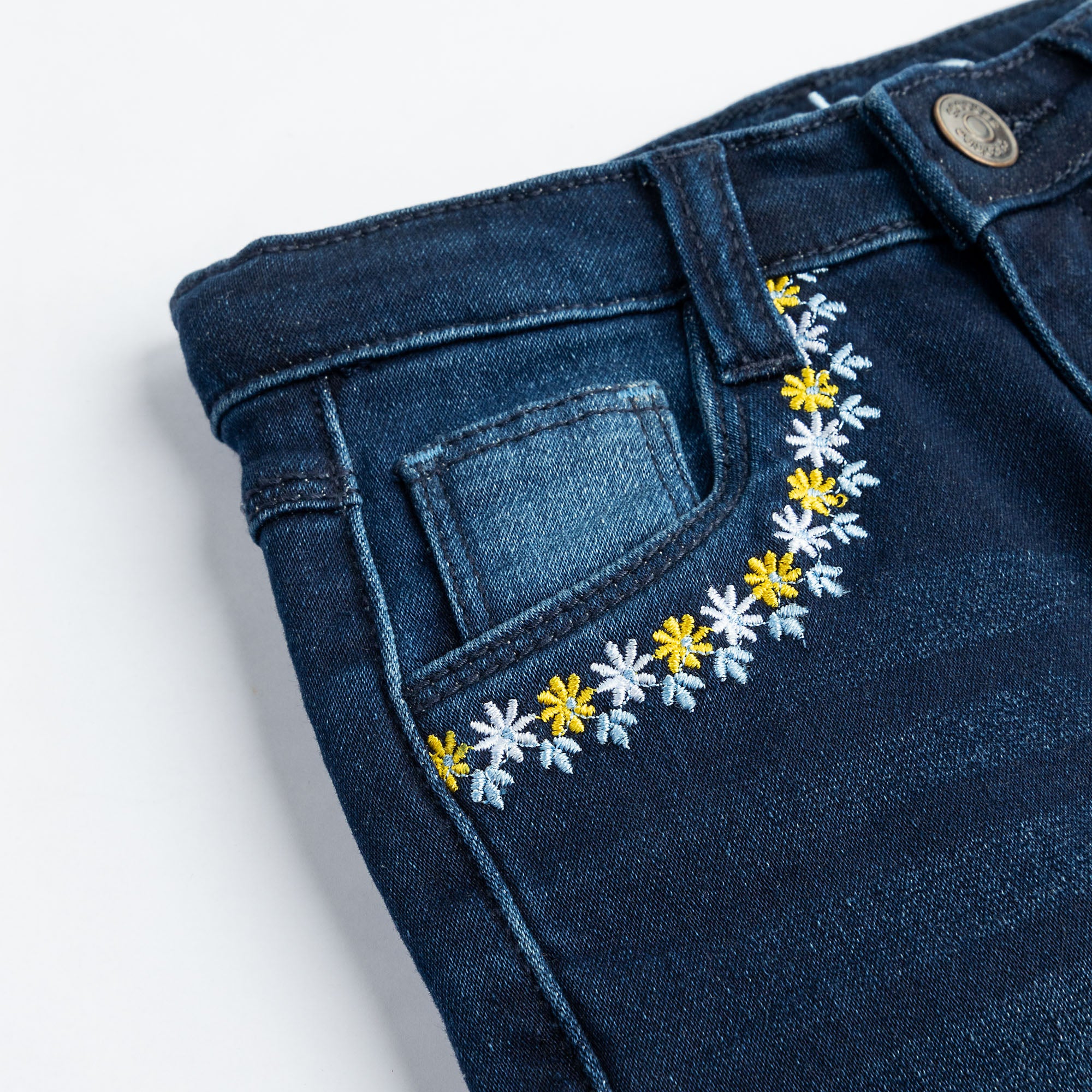 Narrow-fit Embroidered Denim