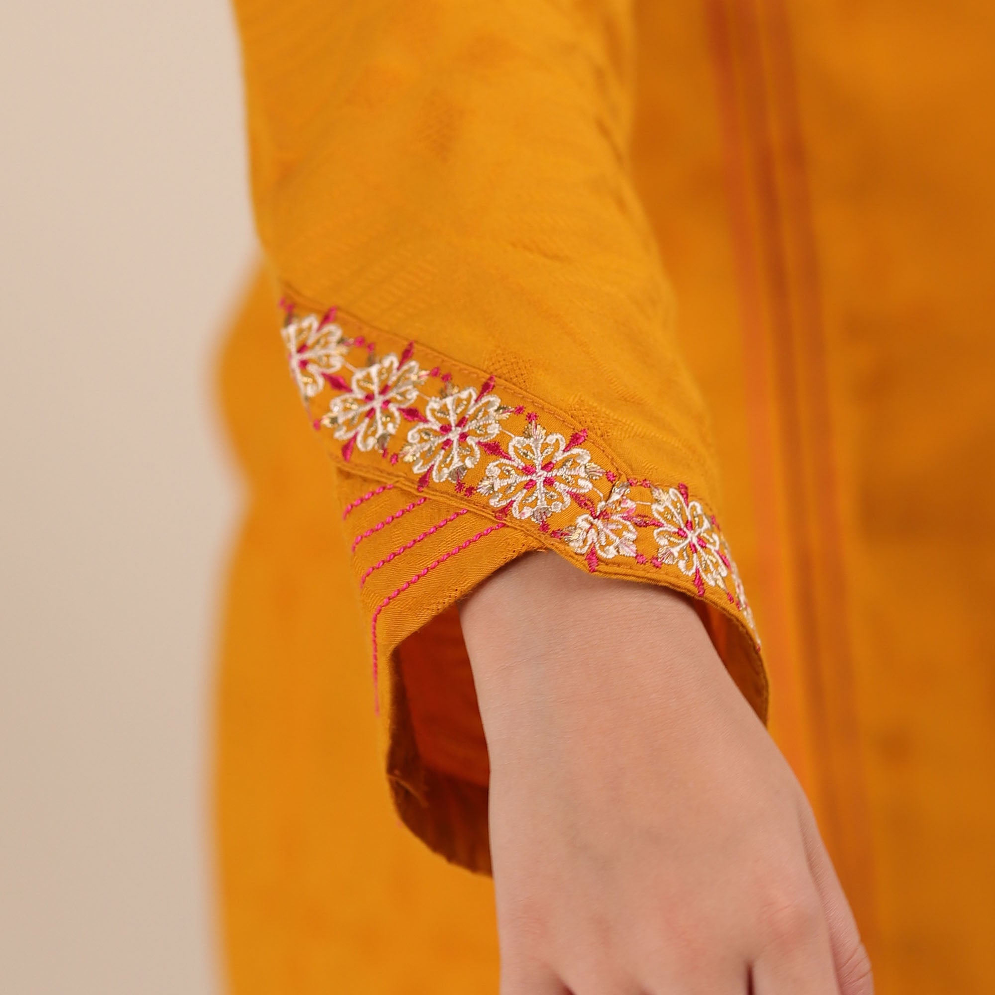 Mustard Majesty Embroidered Suit