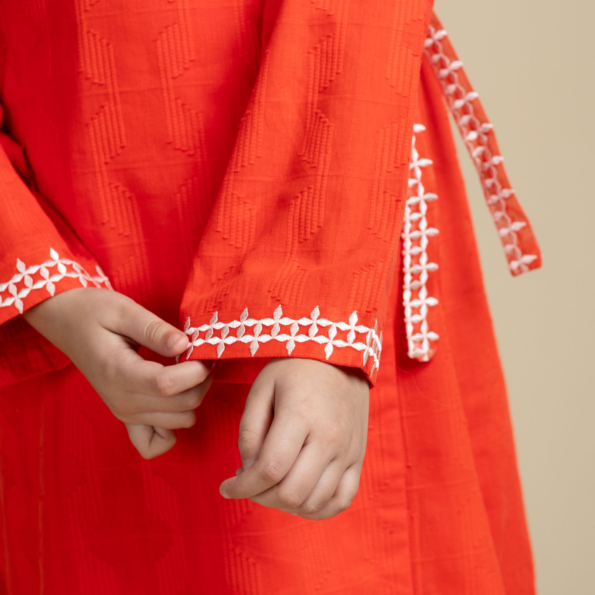 Tangerine Embroidered Two-Piece