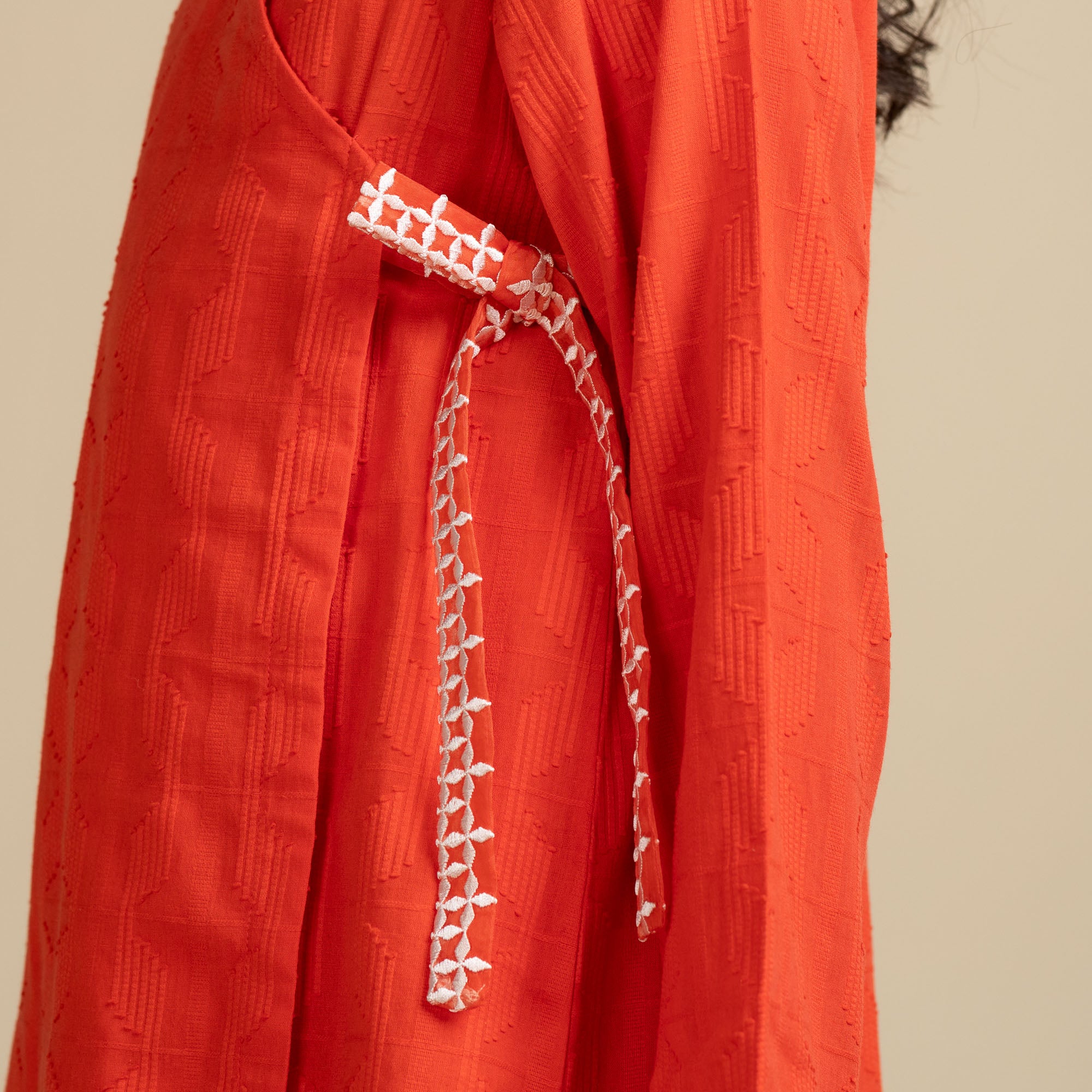 Tangerine Embroidered Two-Piece