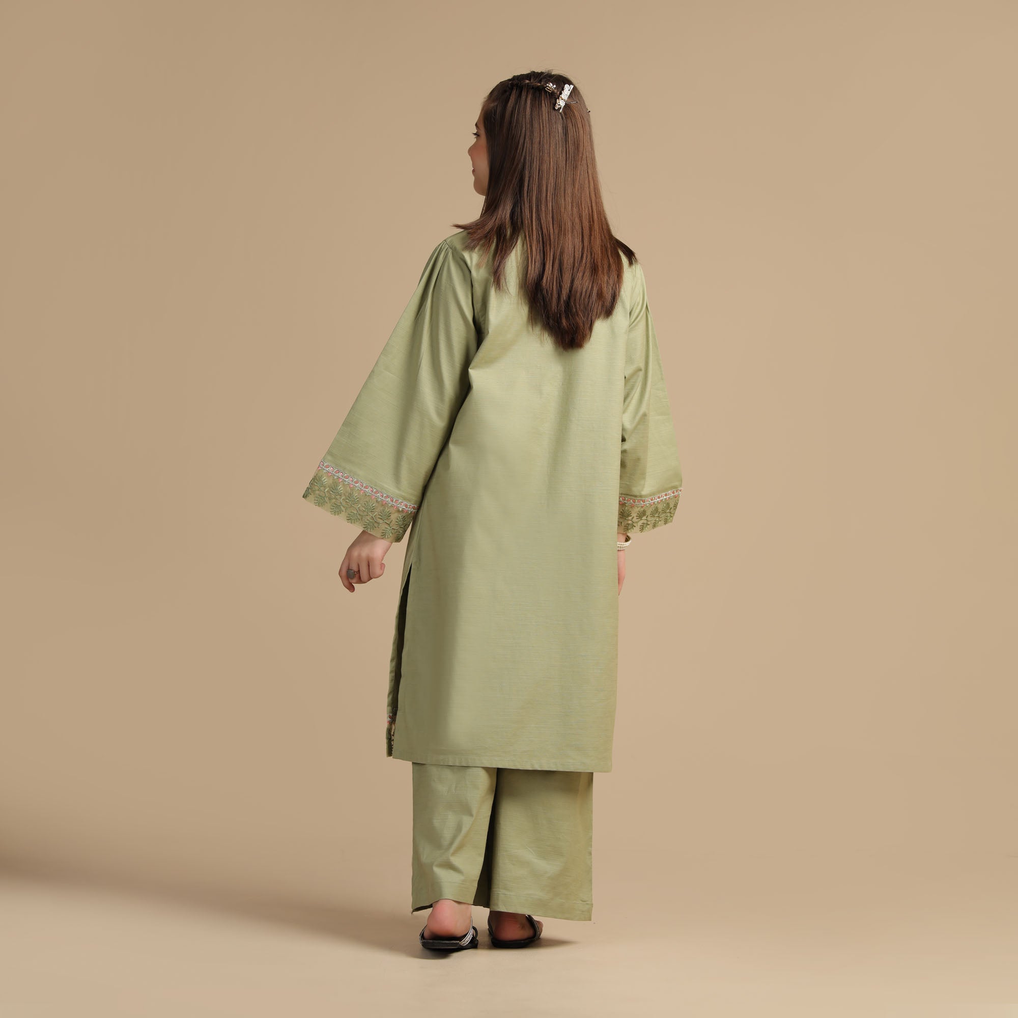 Sage Green Embroidered Two-Piece