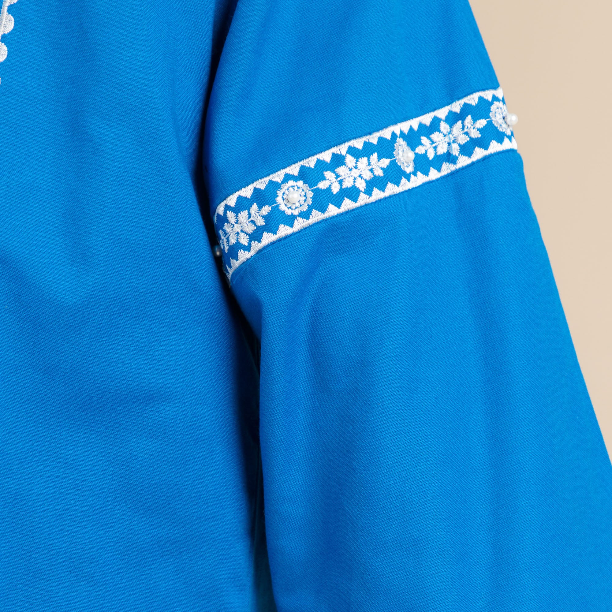 Cobalt Blue Embroidered Two-Piece