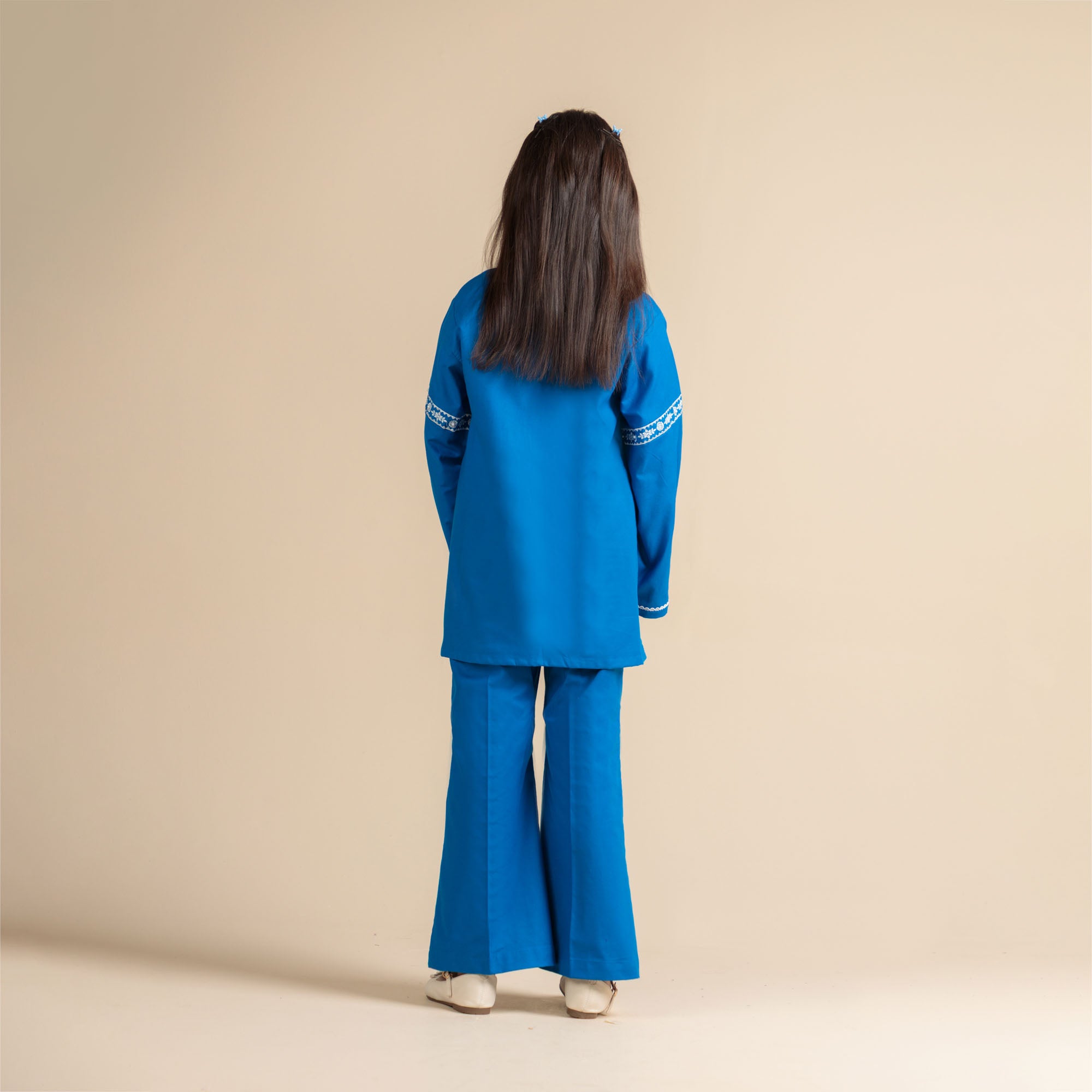 Cobalt Blue Embroidered Two-Piece