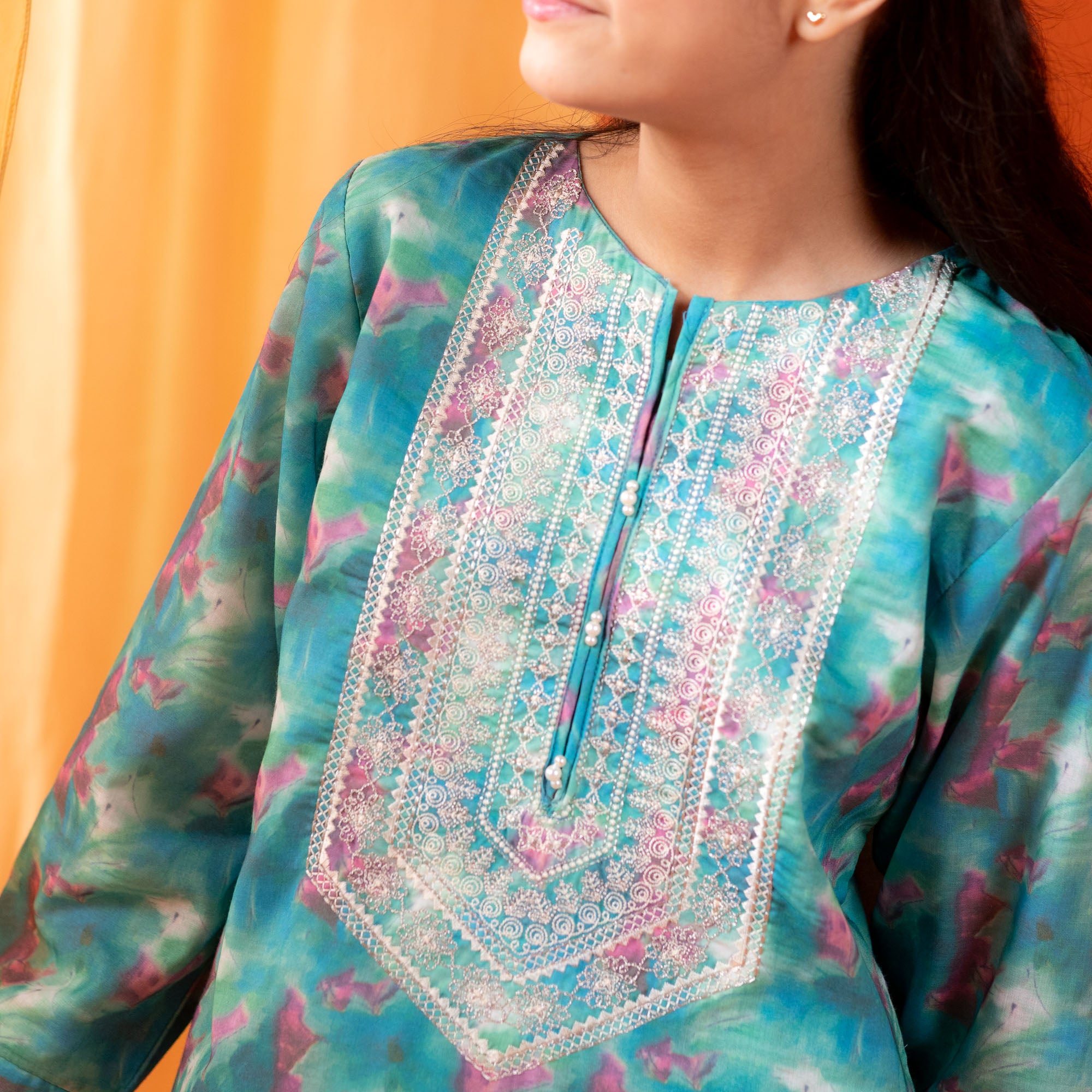 Floral Printed Embroidered Set