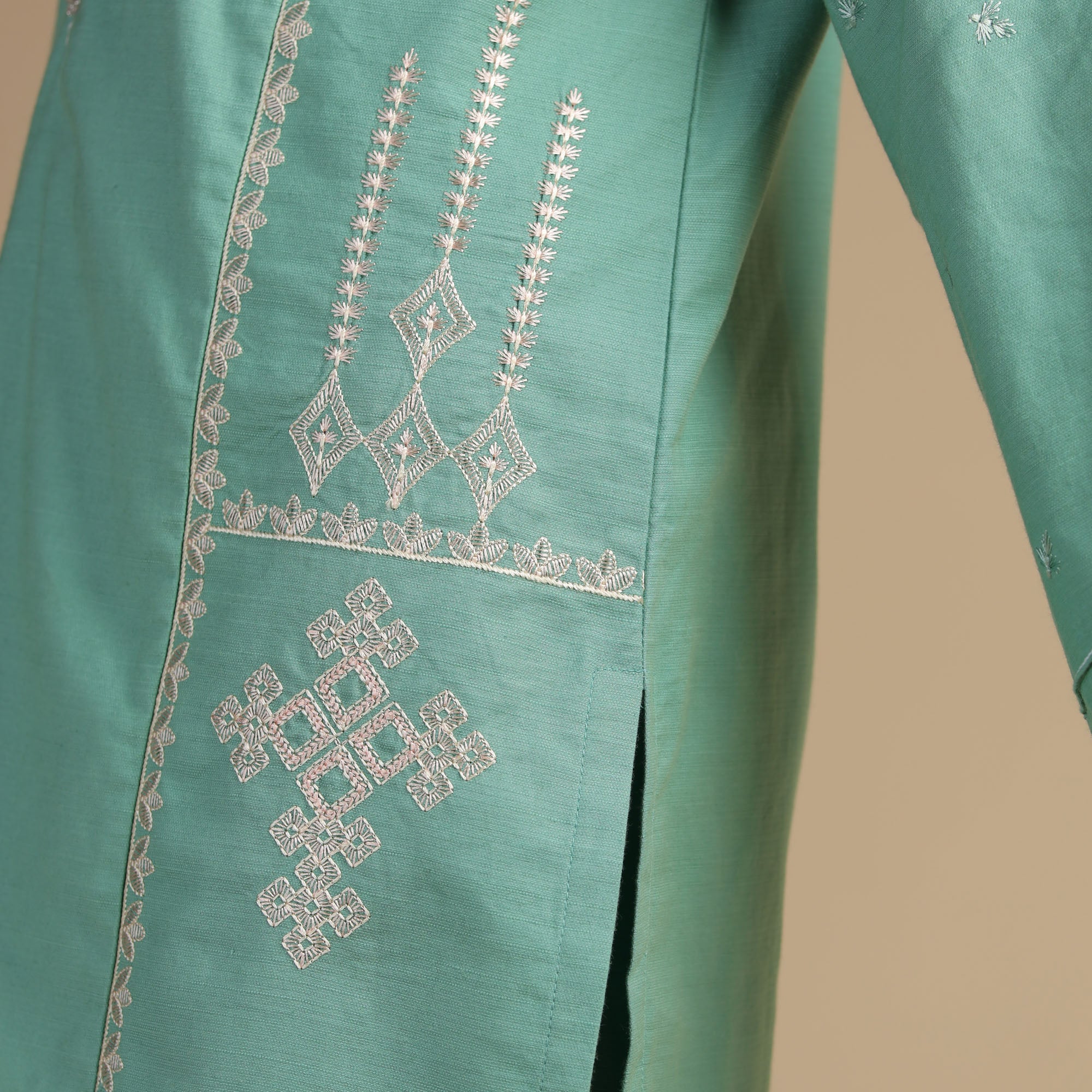 Mint Grace Embroidered Dress