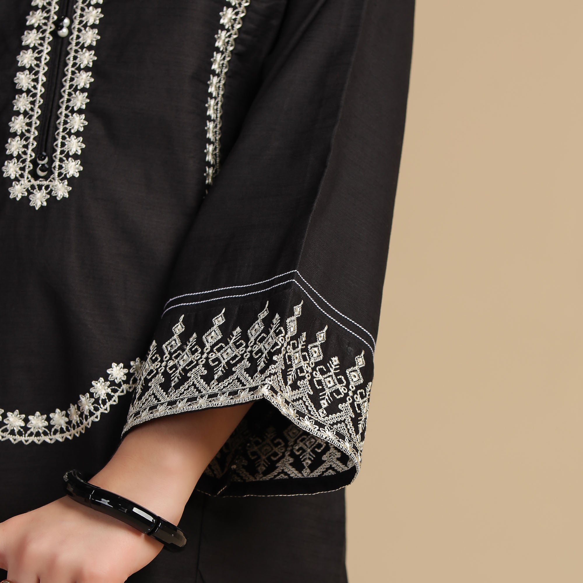 Midnight Charm Embroidered Dress