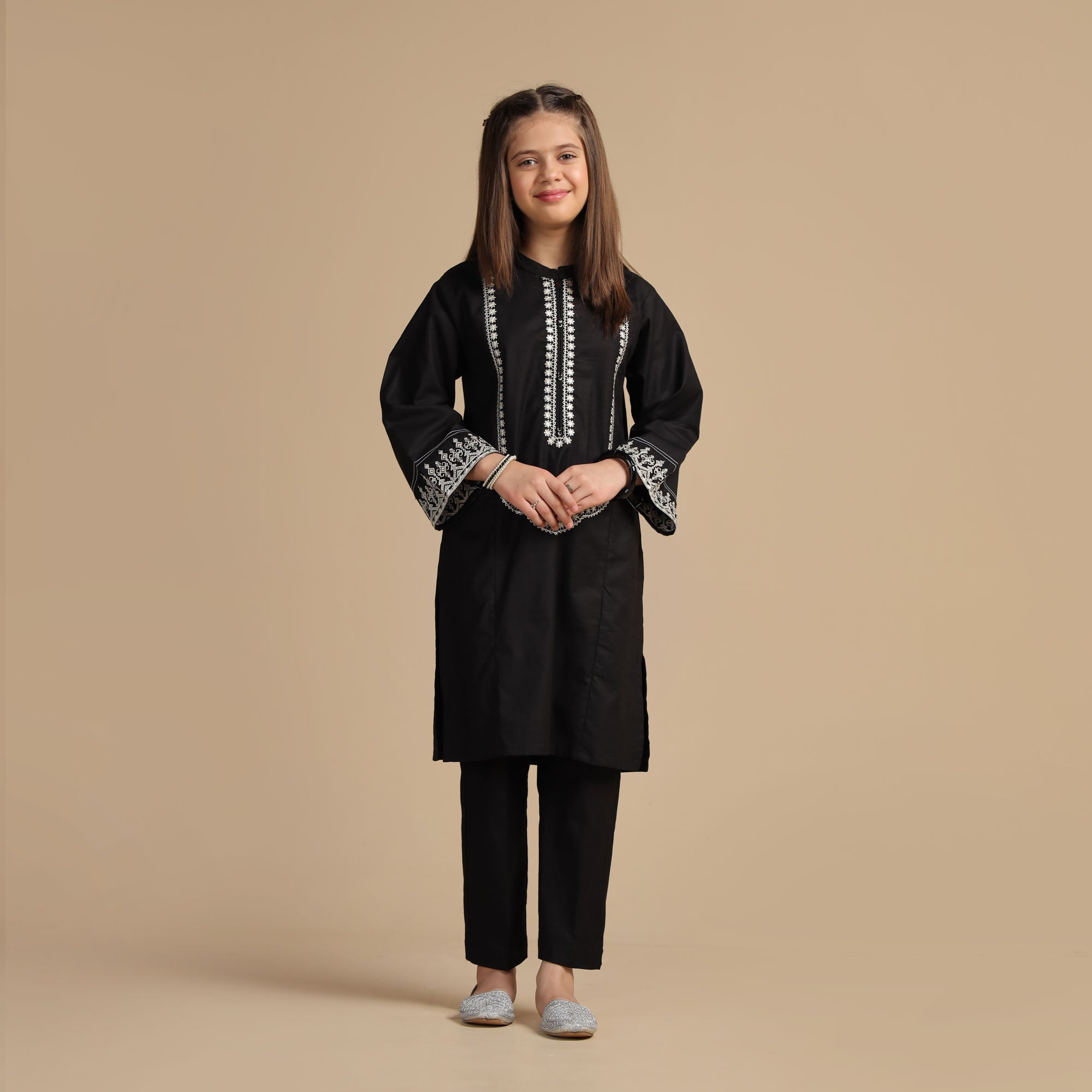 Midnight Charm Embroidered Dress