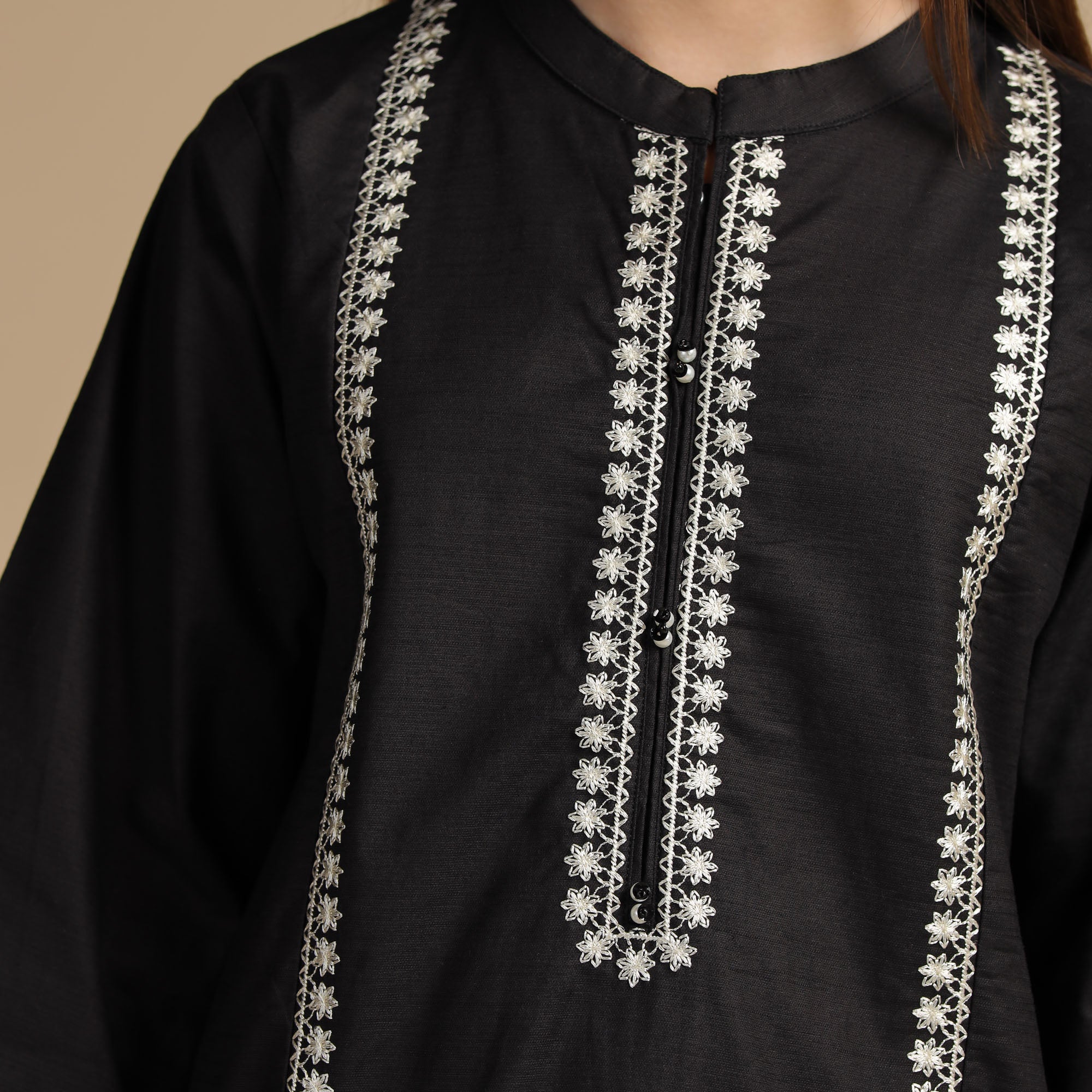 Midnight Charm Embroidered Dress
