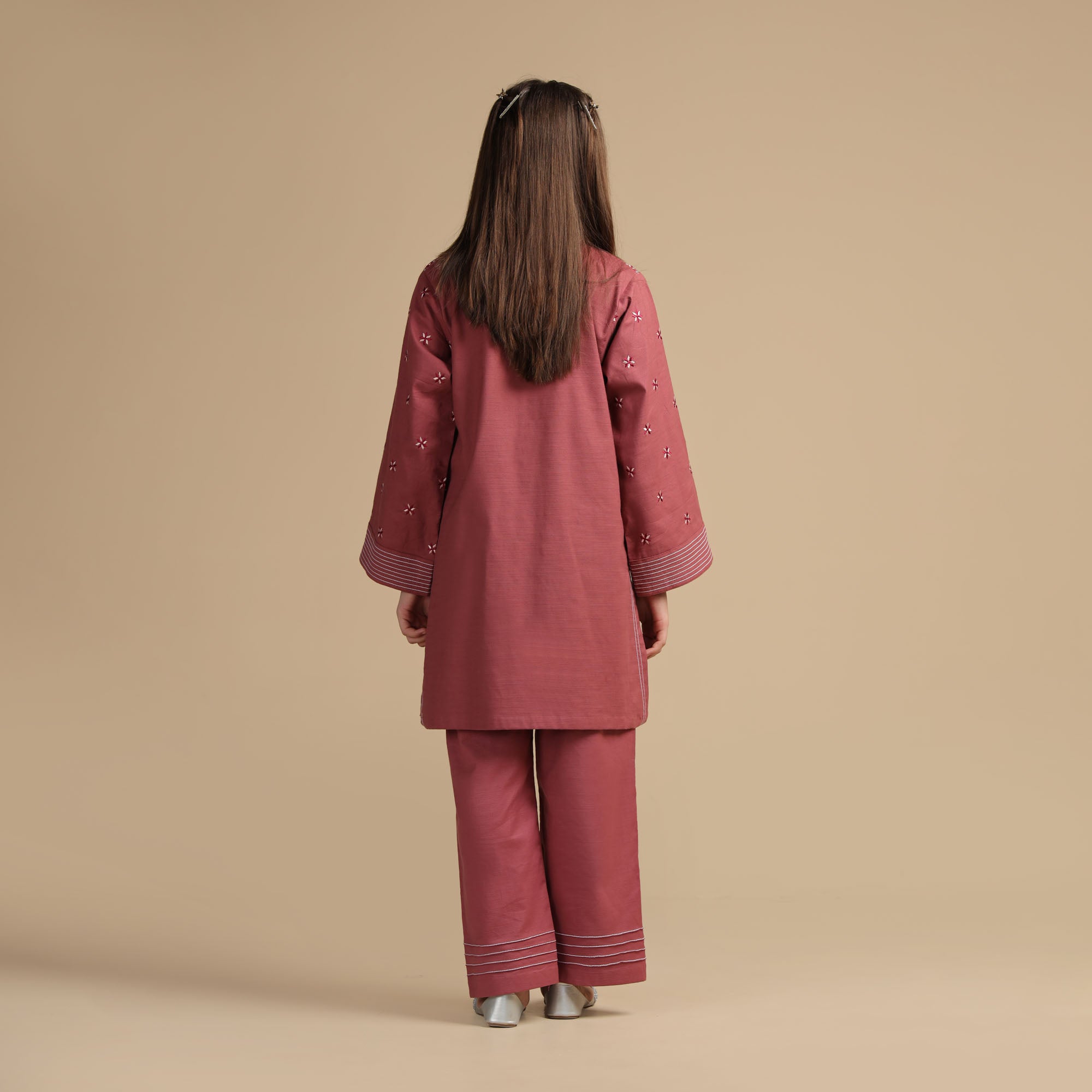 Dusty Rose Embroidered Two-Piece