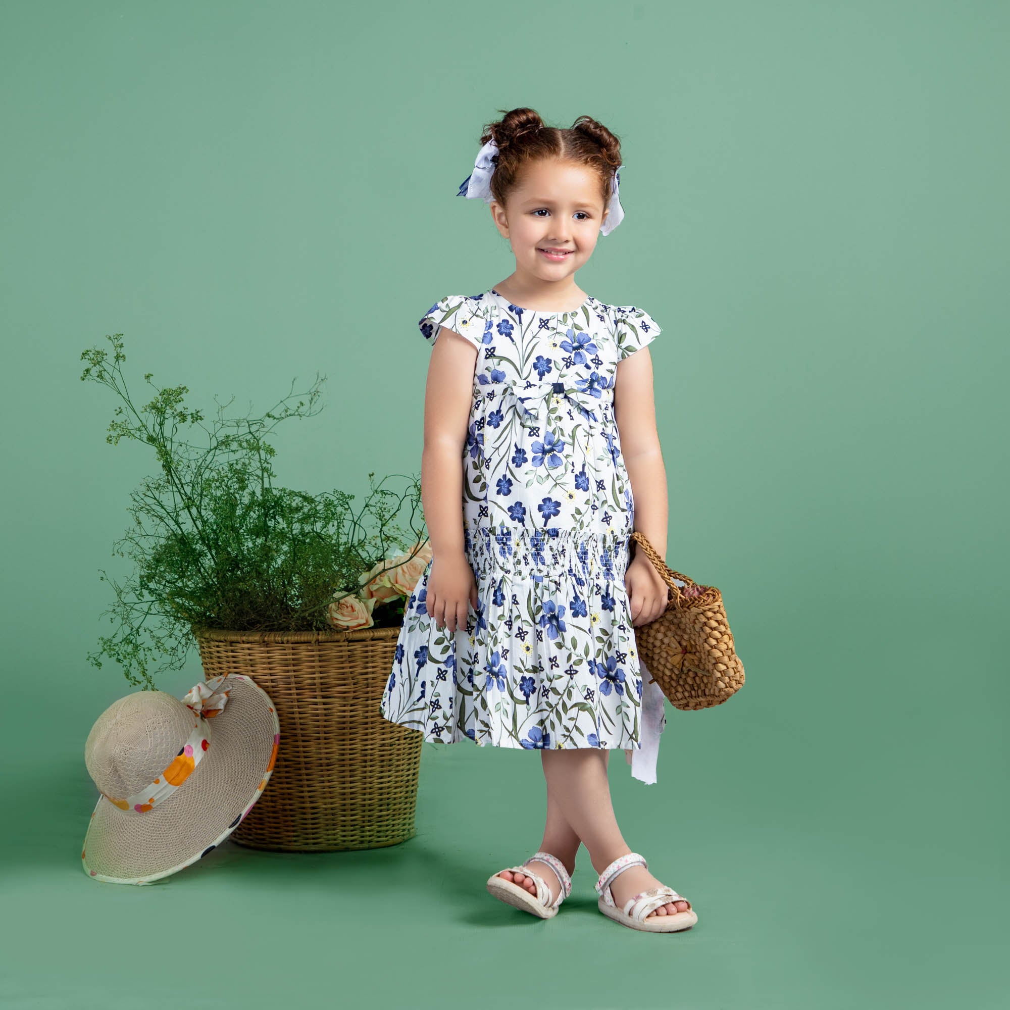 Floral Print Smocked Frock