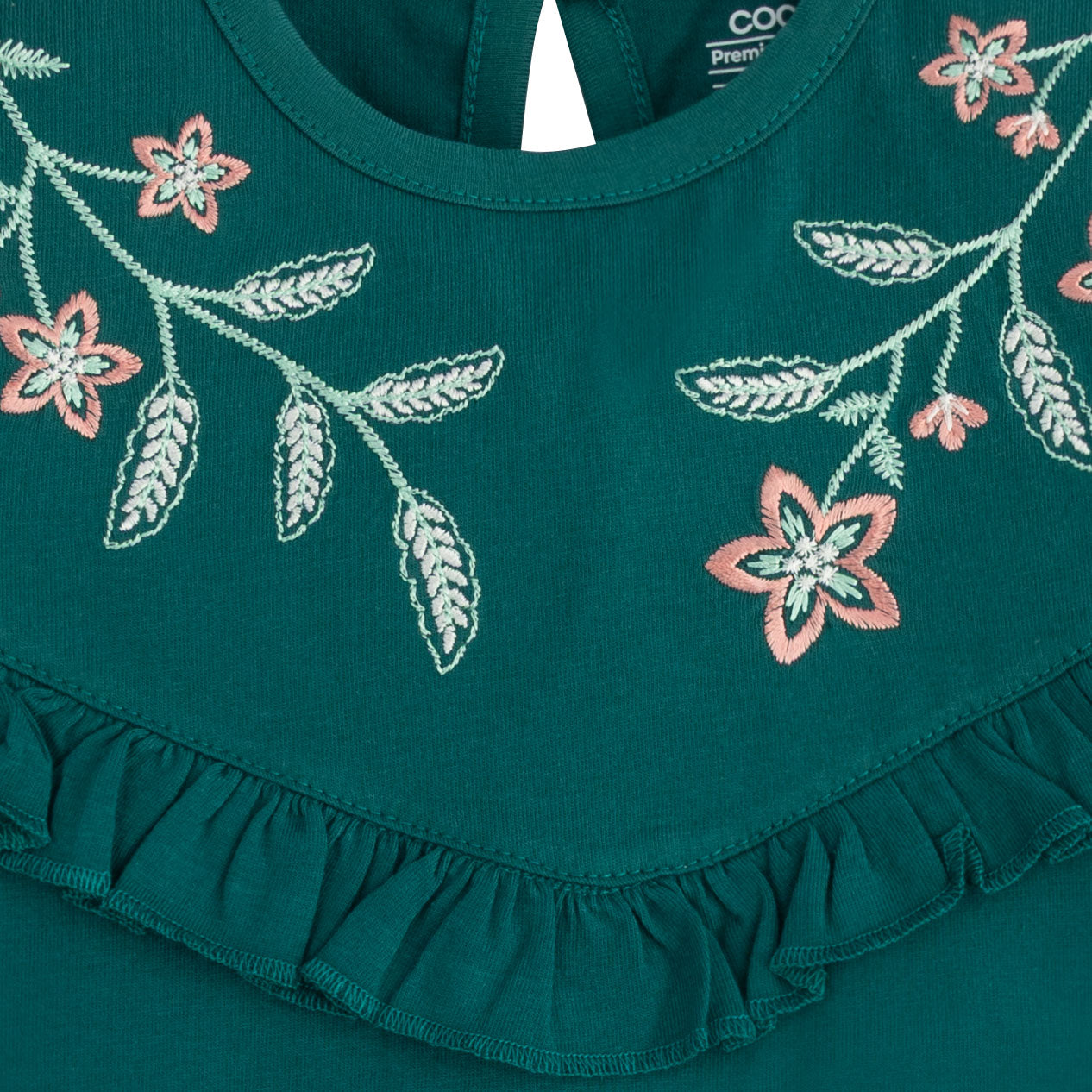 Mystic Teal Embroidered Top