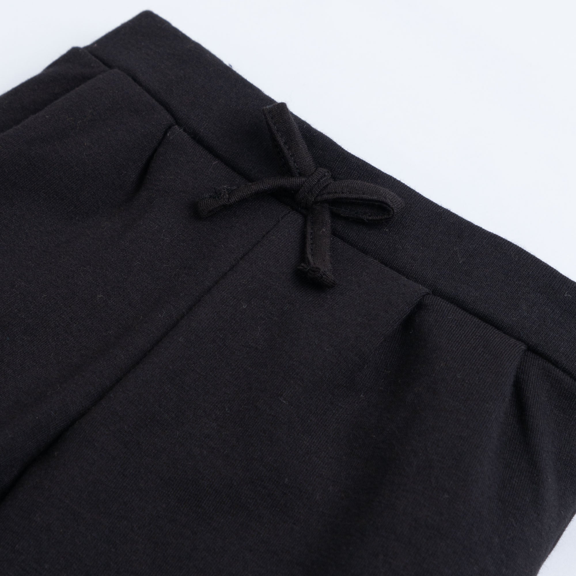 Solid Black Lycra Fleece Trouser