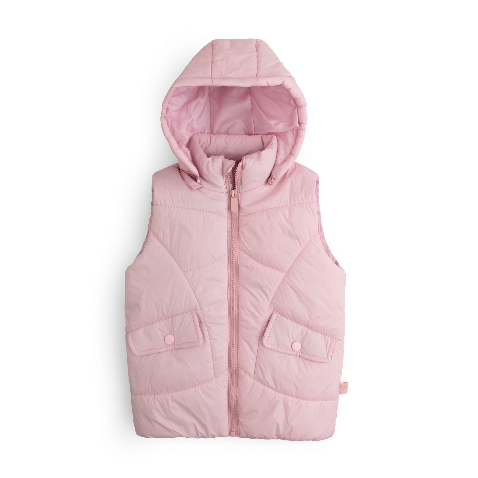 Pastel Pink Hooded Puffer Vest