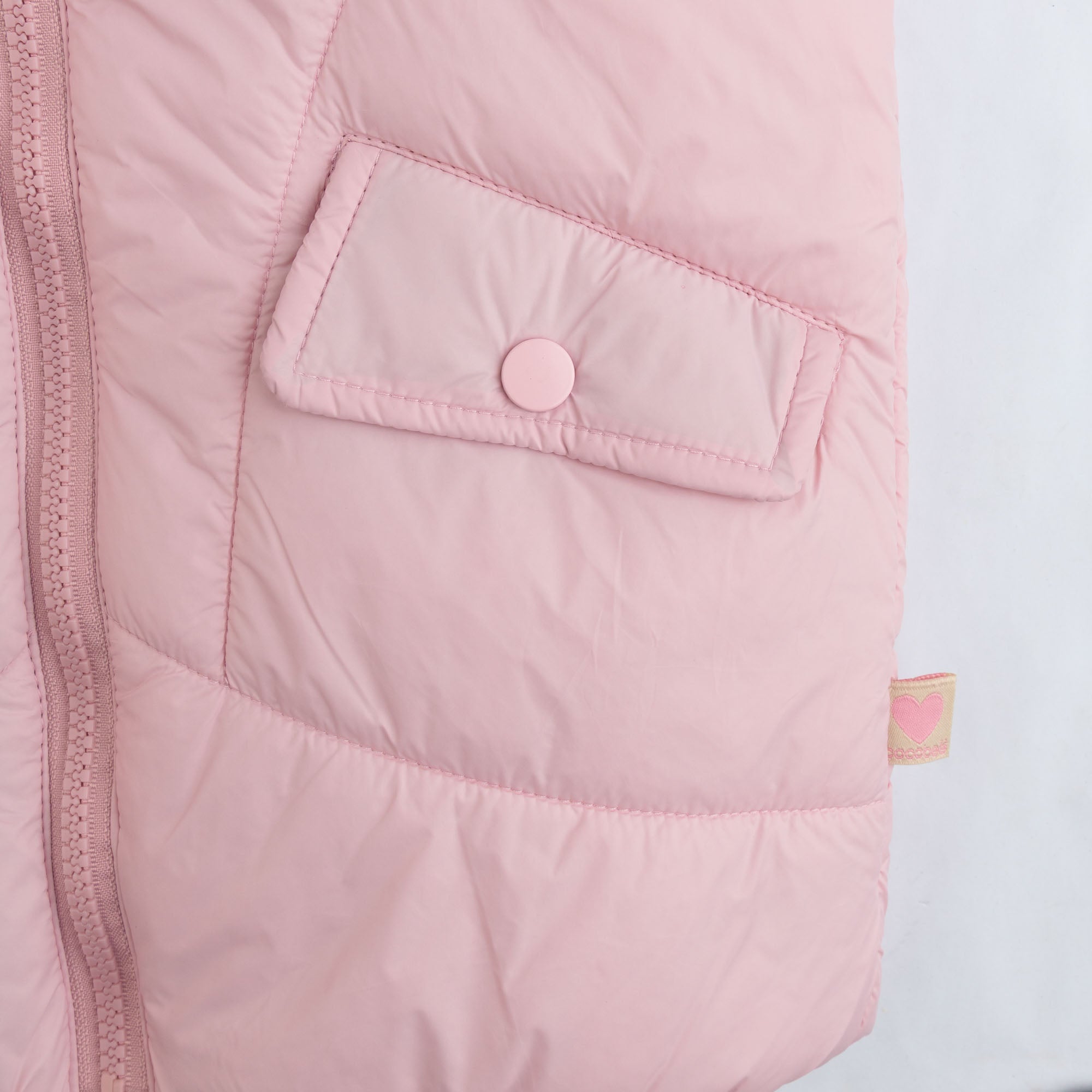 Pastel Pink Hooded Puffer Vest