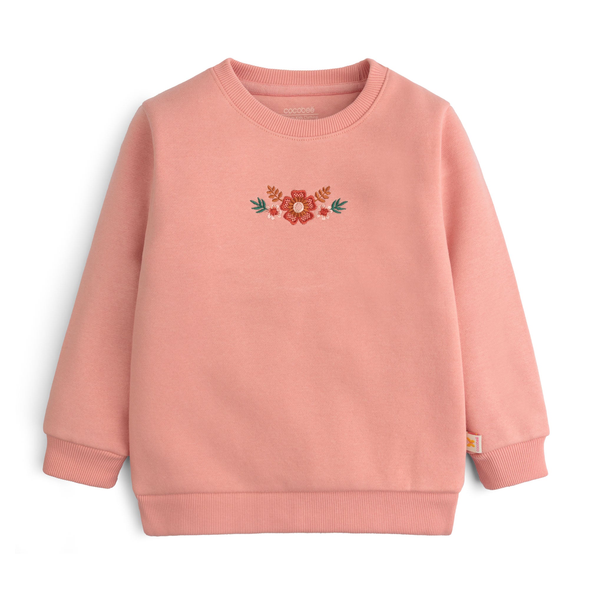 Pink Petal Embroidered Sweatshirt