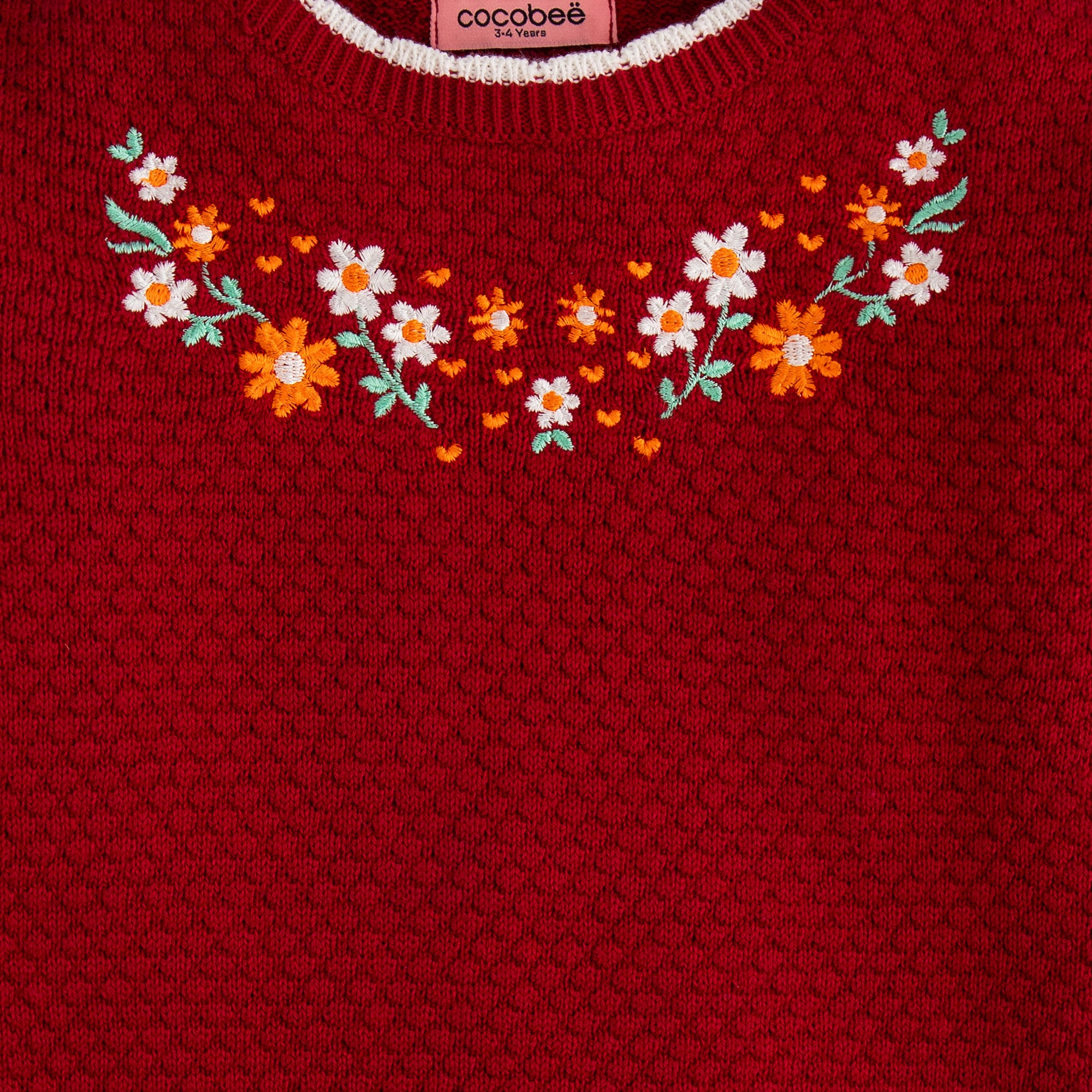 Embroidered Ruby Sweater