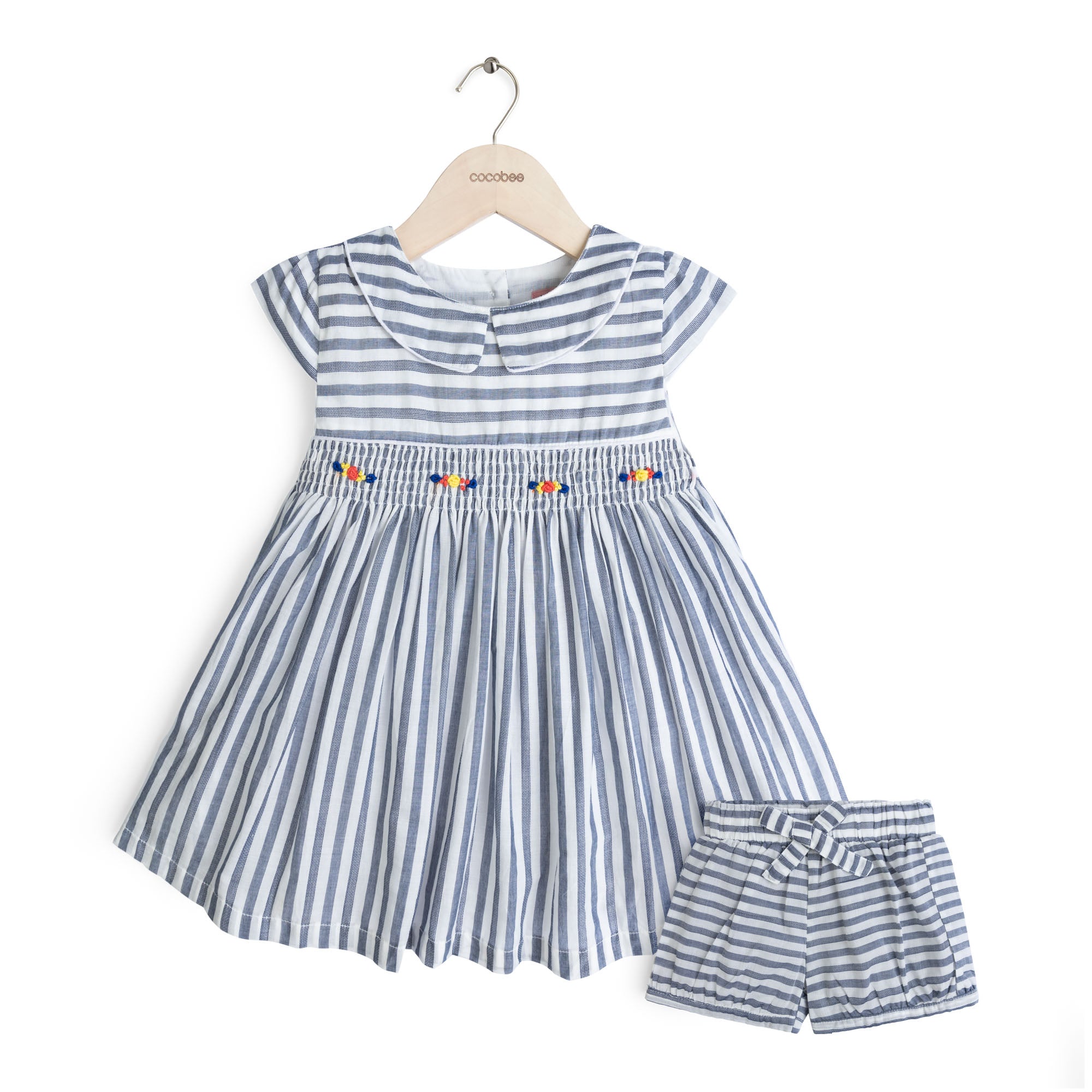 Stripping Blue Smocked Two-Pack