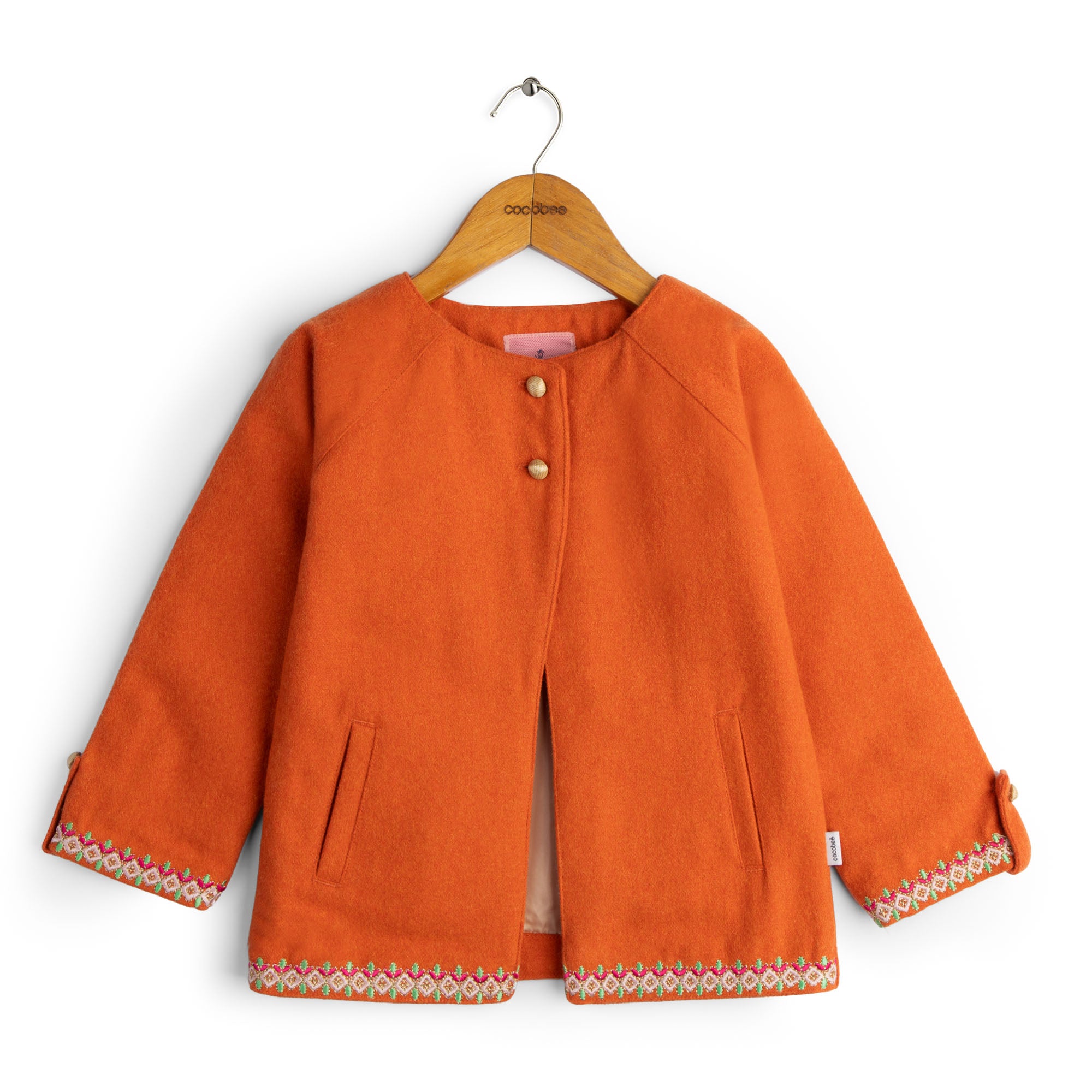 Tangerine Embroidered Coat