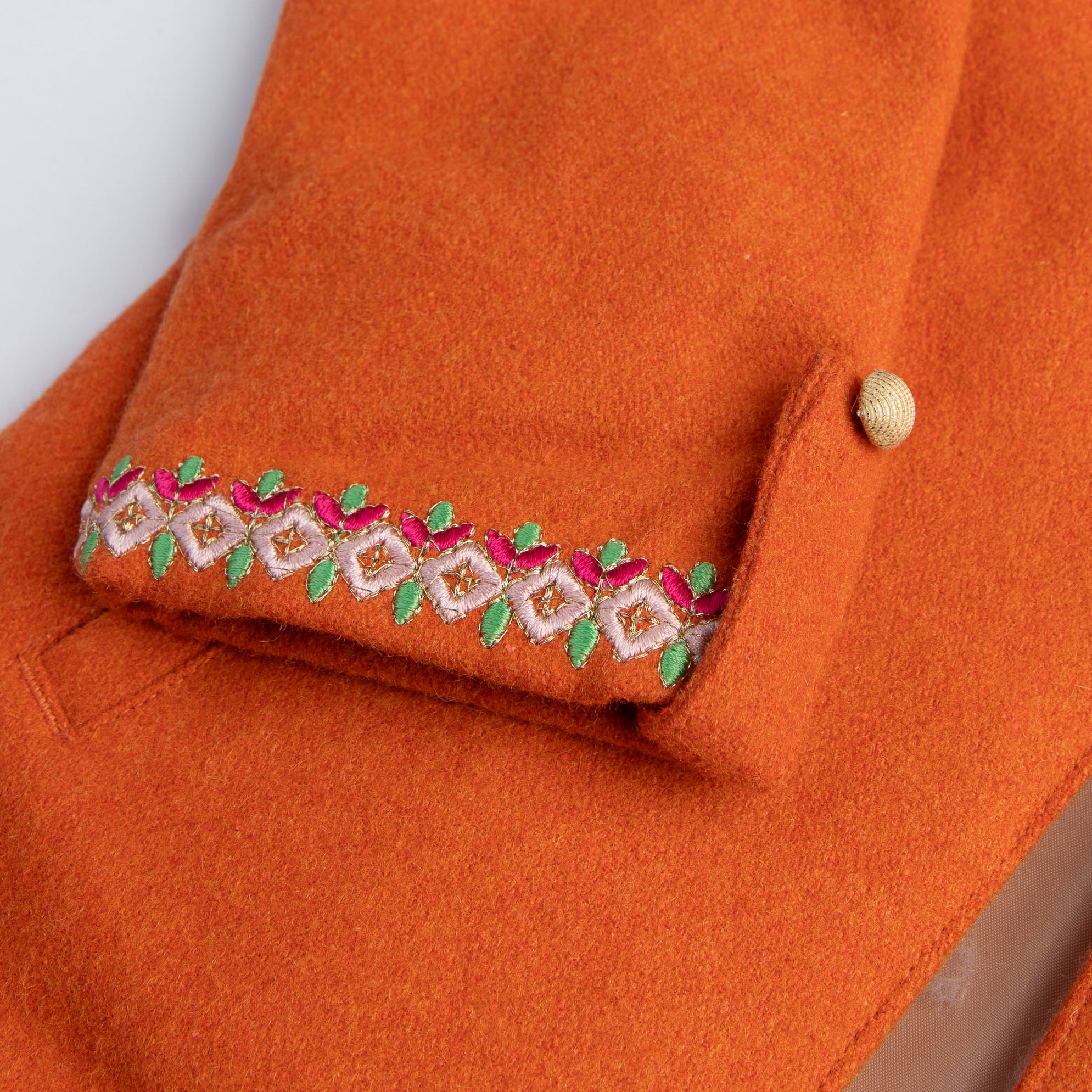 Tangerine Embroidered Coat