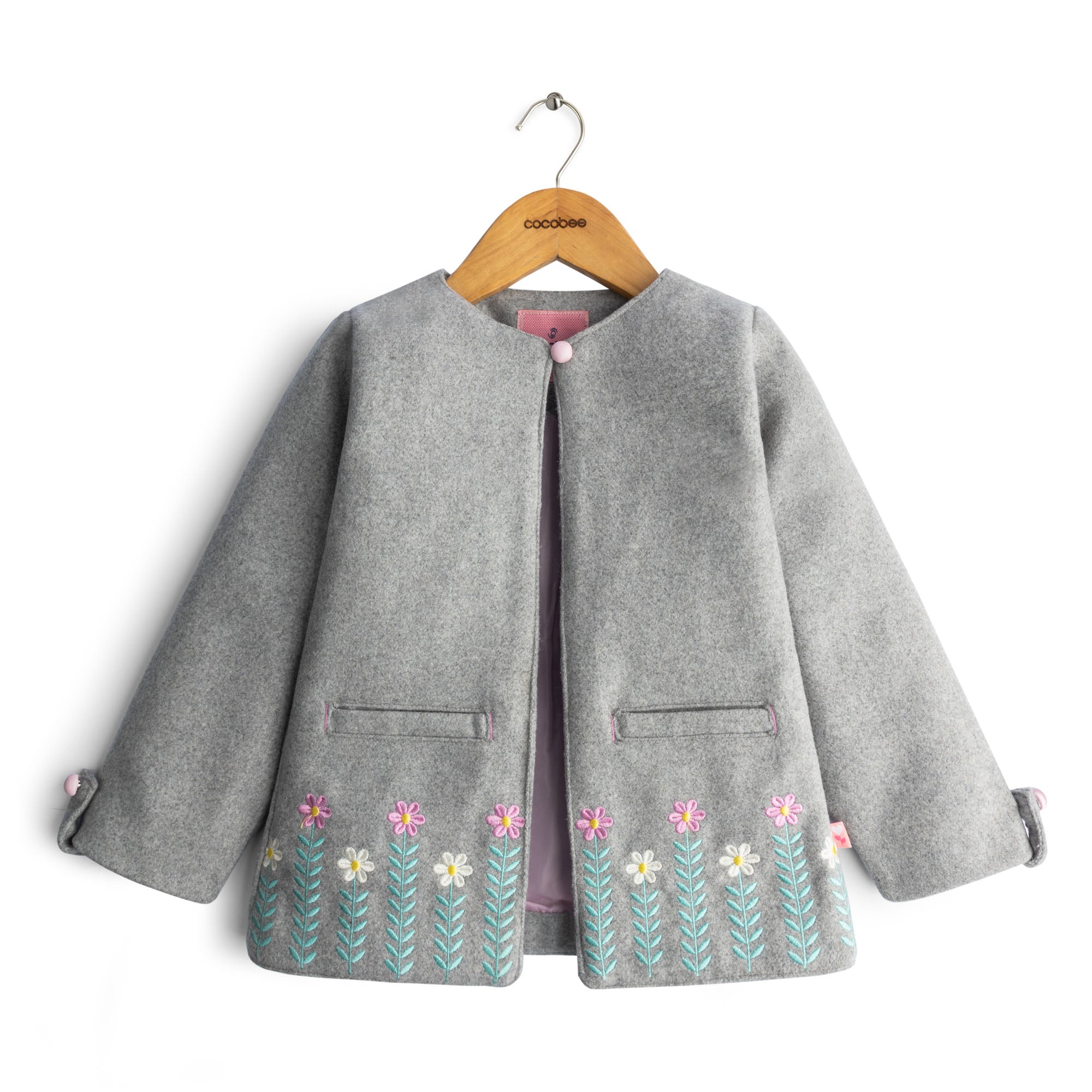 Gray Stitch Woolen Coat