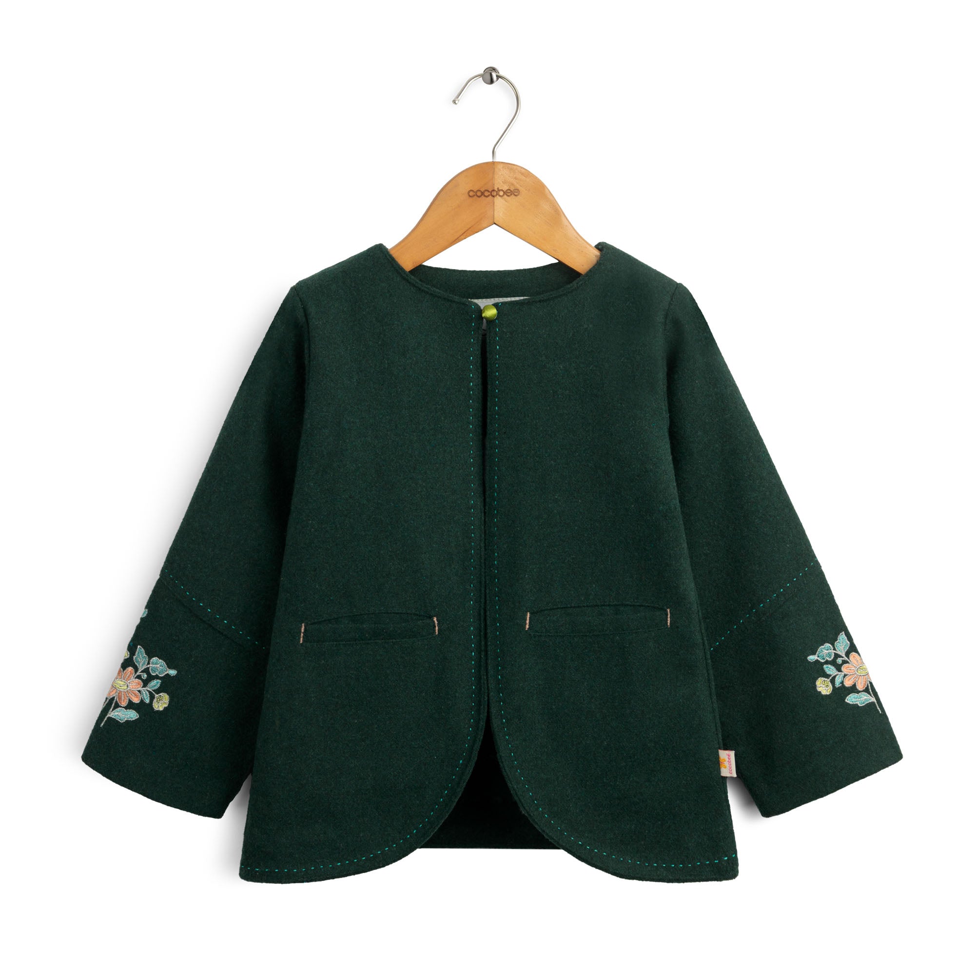 Green Thread Embroidered Coat