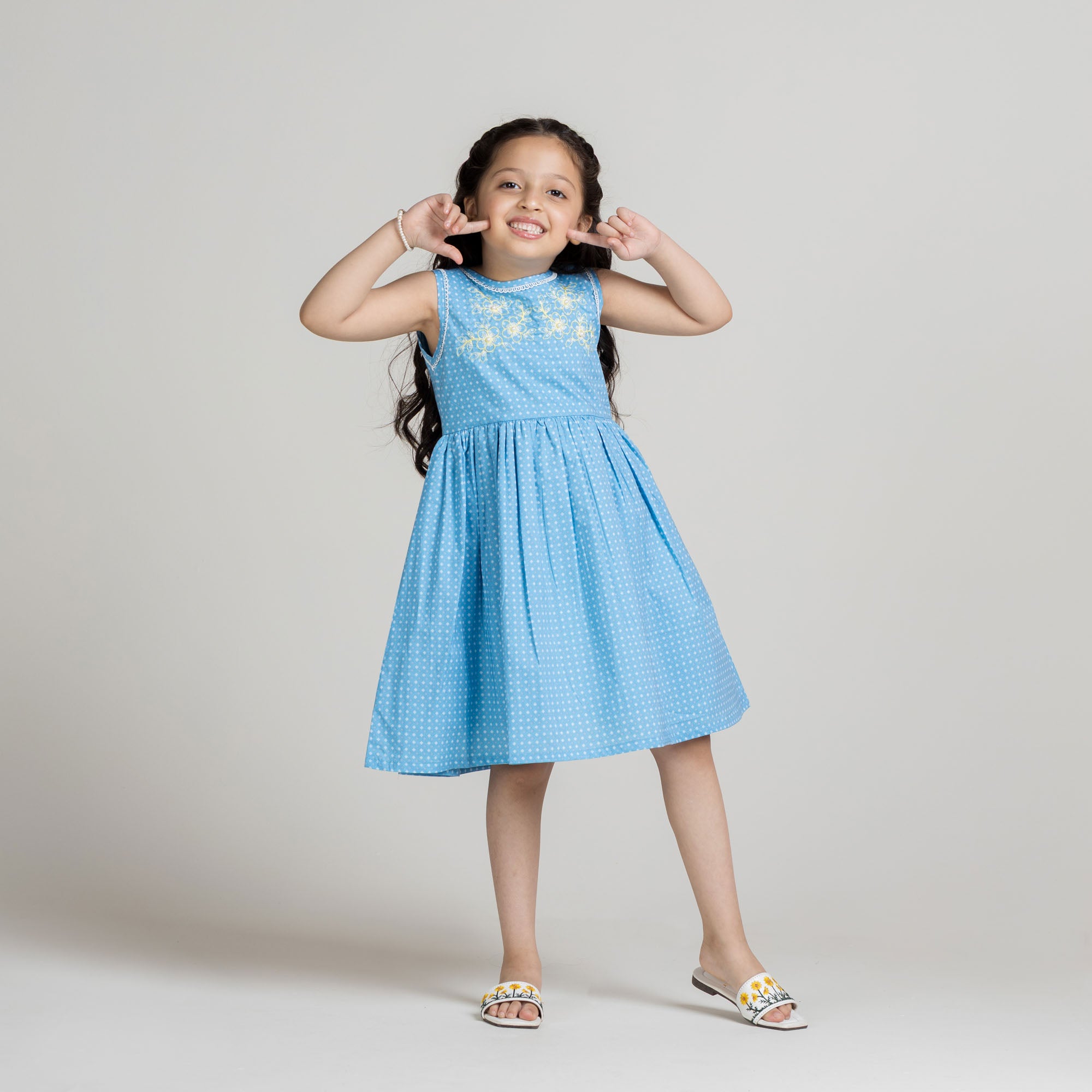 Sky Blue Polka Dot Frock