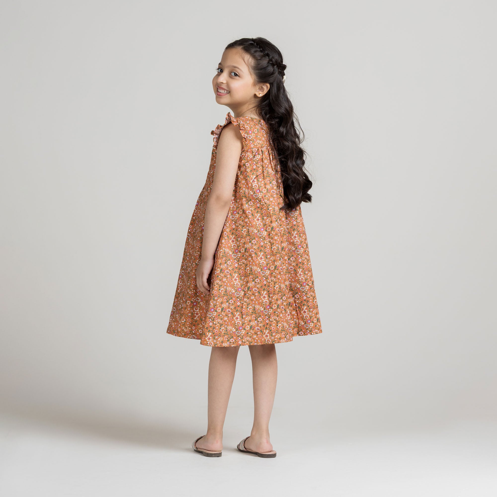 Rust Floral Smocked Frock