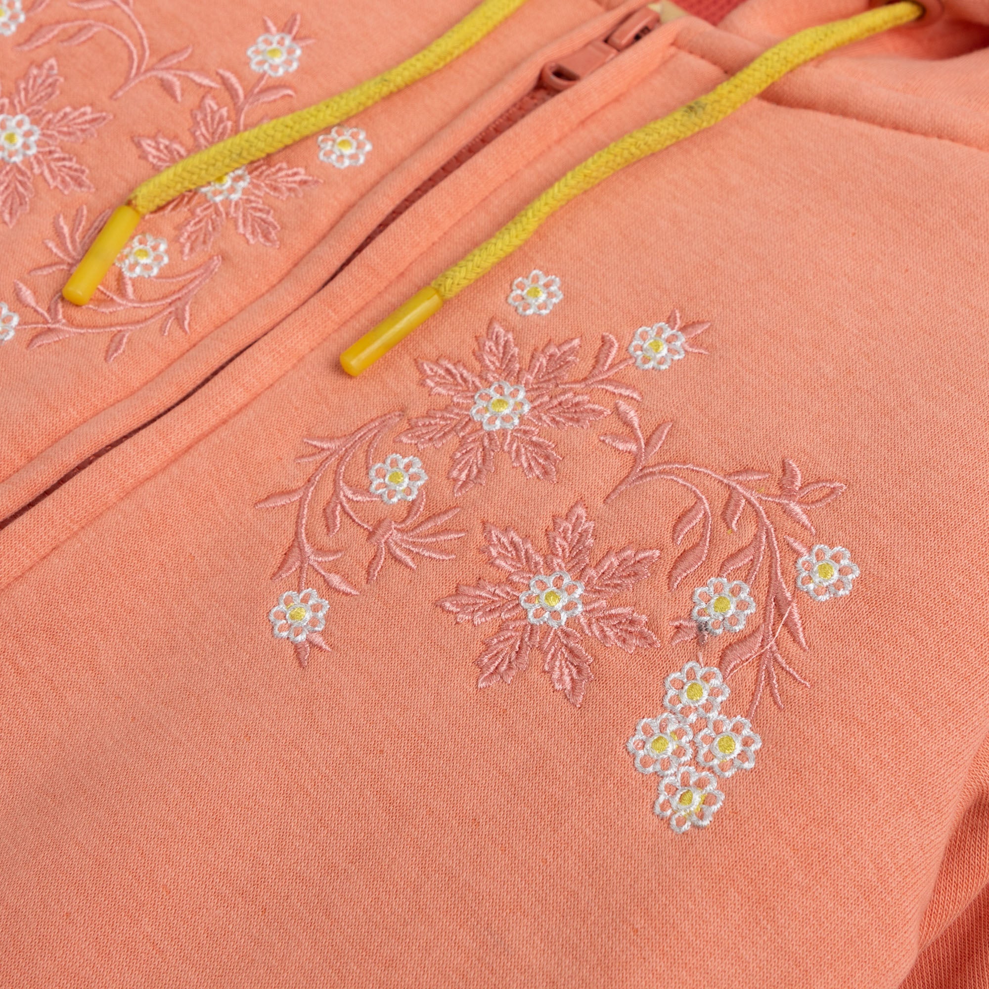 Peachy Pink Embroidered Hoodie