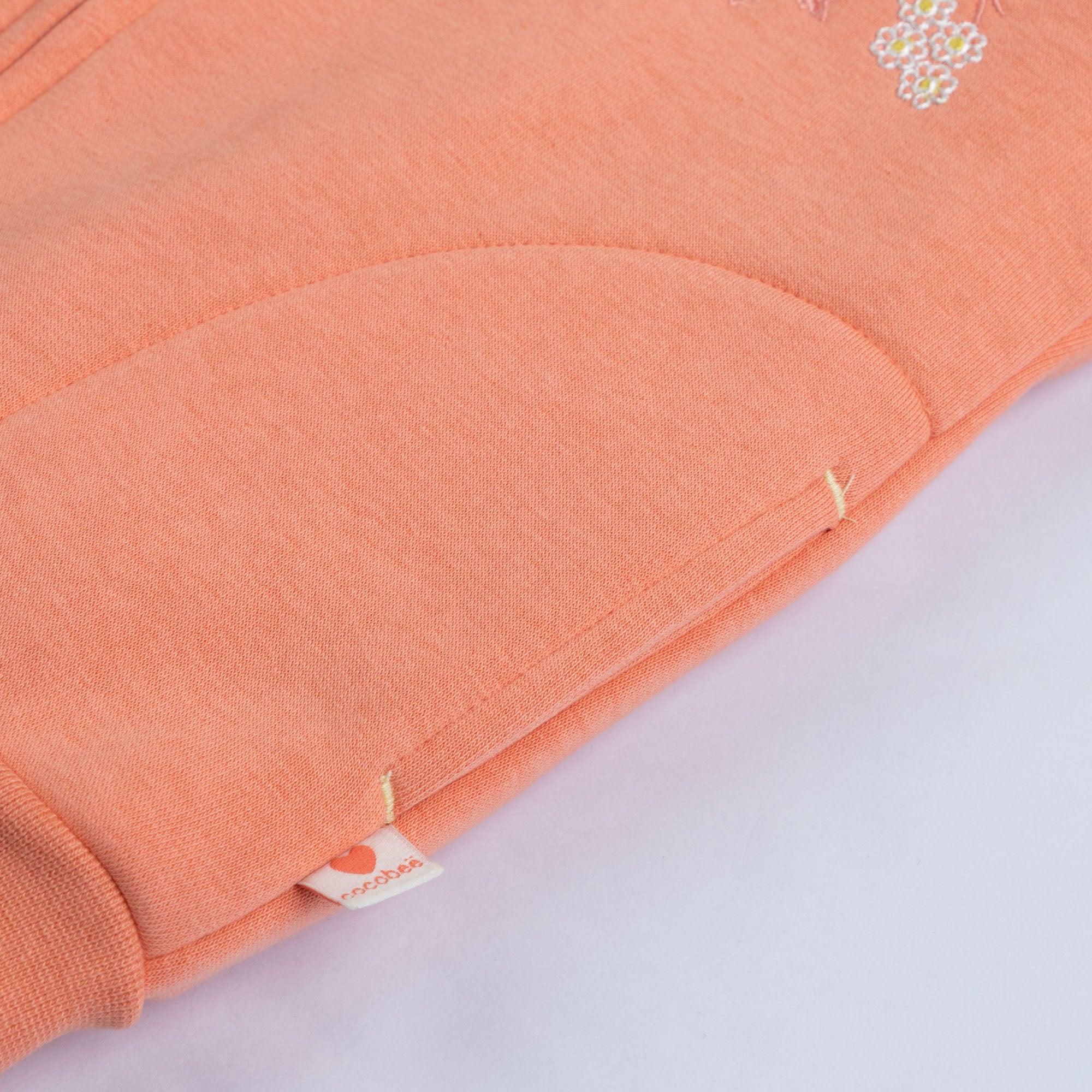 Peachy Pink Embroidered Hoodie