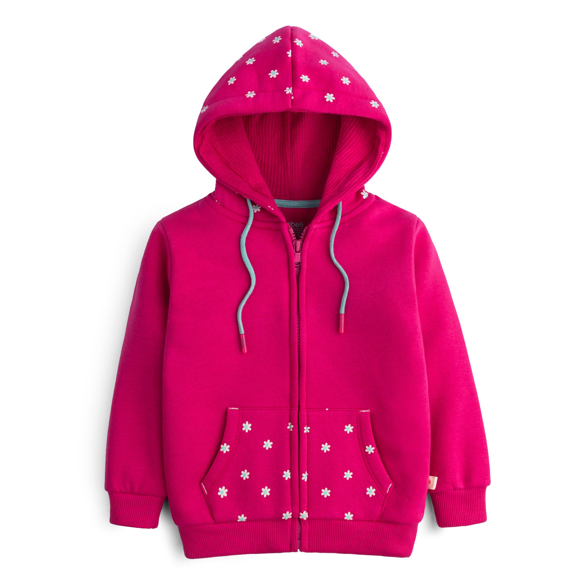 Floral Pink Zipper Hoodie – cocobee - Main Image