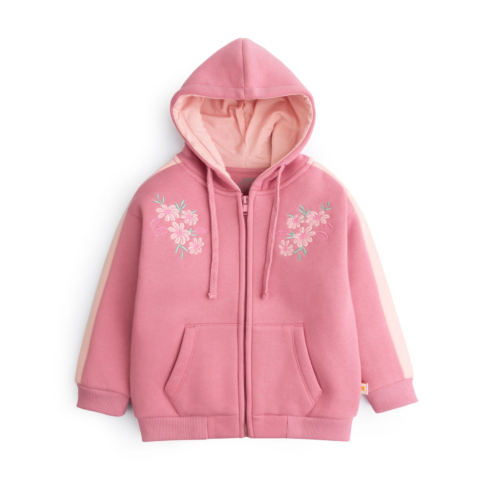 Floral Pink Embroidered Hoodie – cocobee