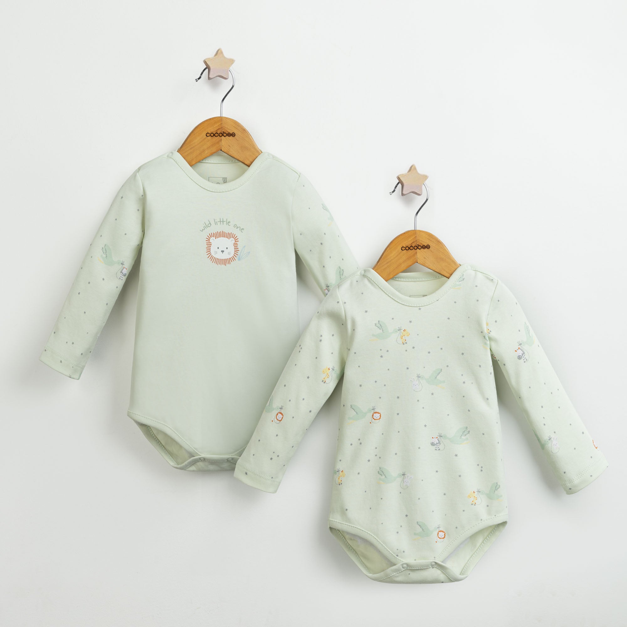 Infant Sage Printed Bodysuit Pack