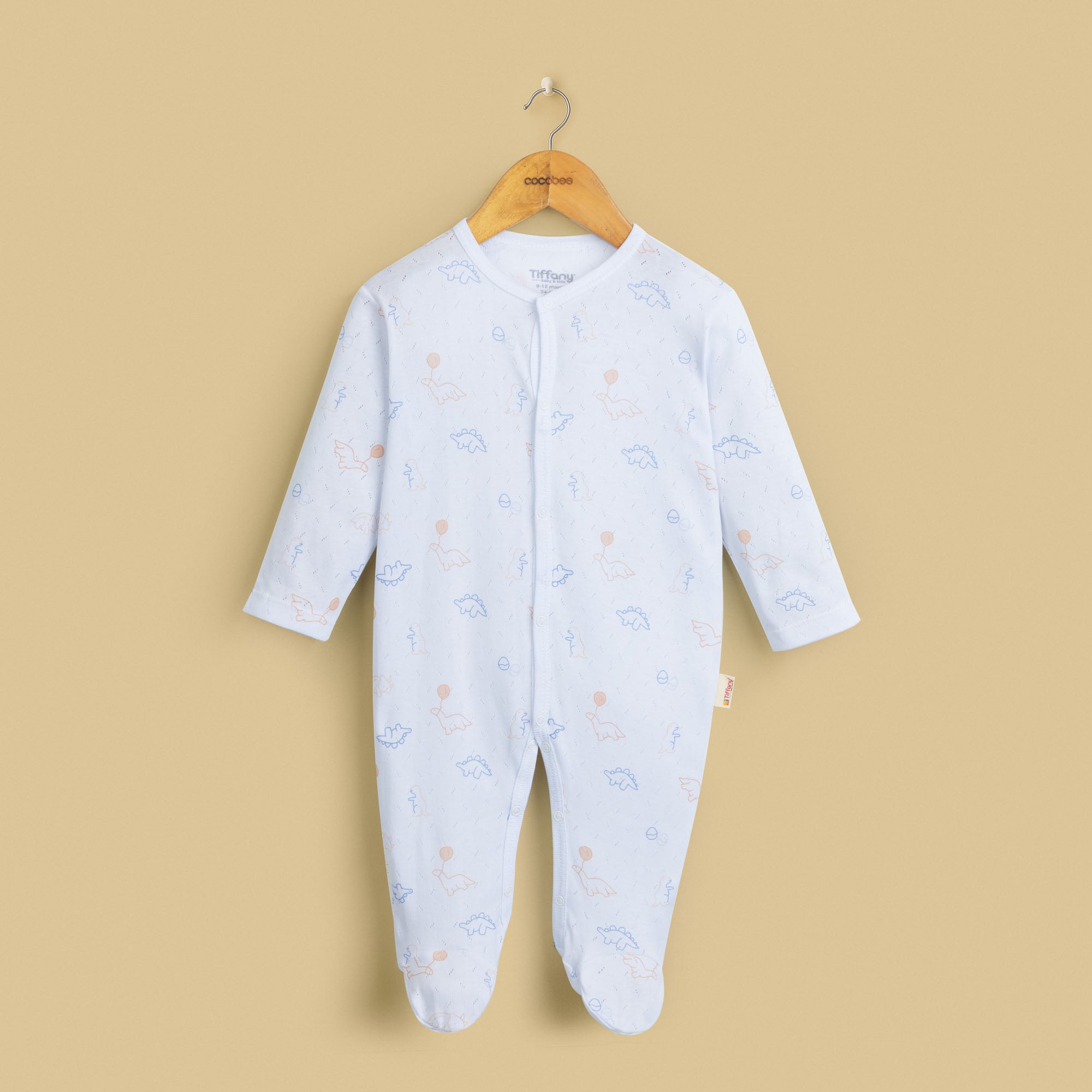 Baby Long Sleeve Dinosaur Printed Romper