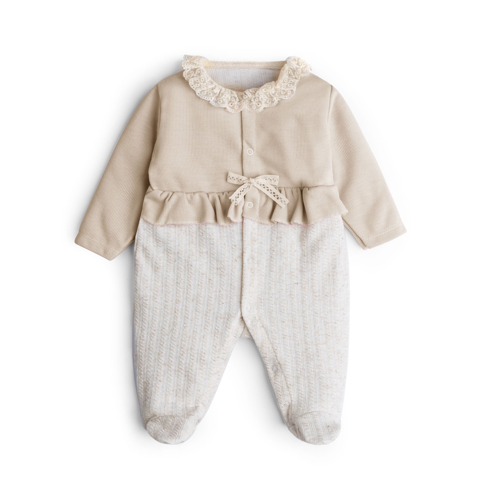 Frilly Self Footie Romper-Brown – cocobee