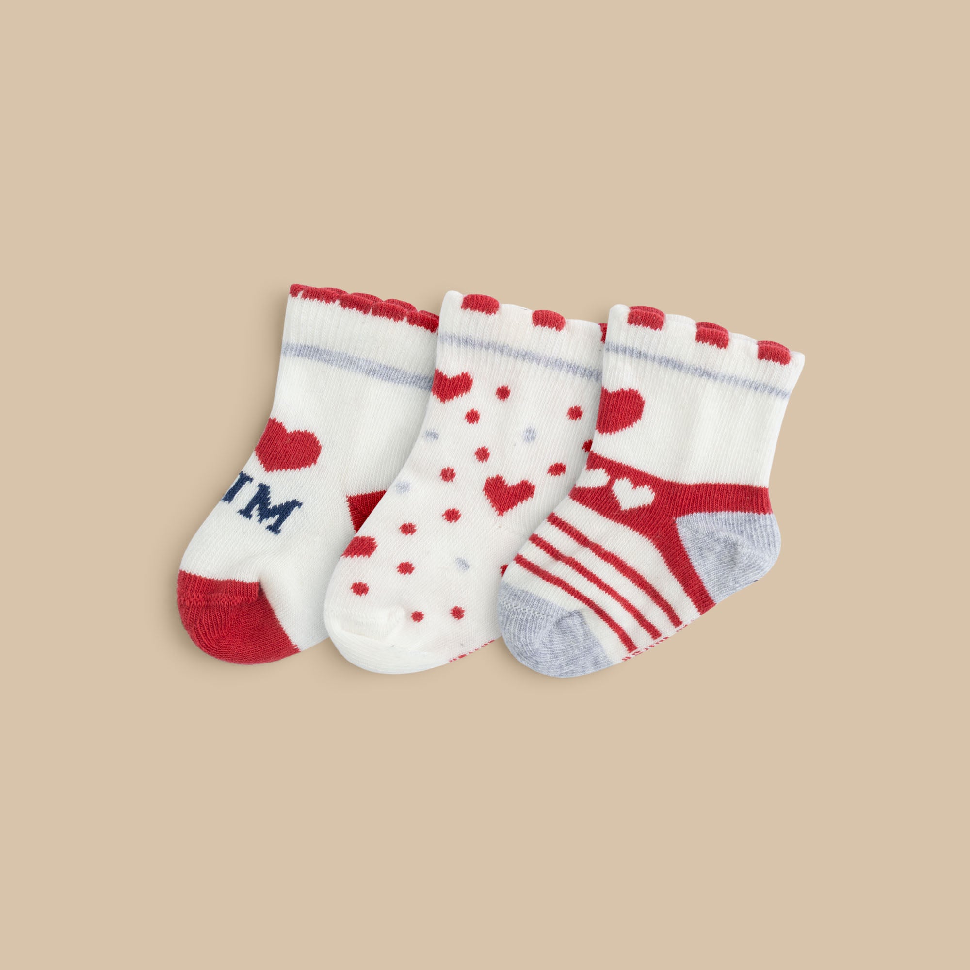 Tiny Hearts 3-Pack Socks