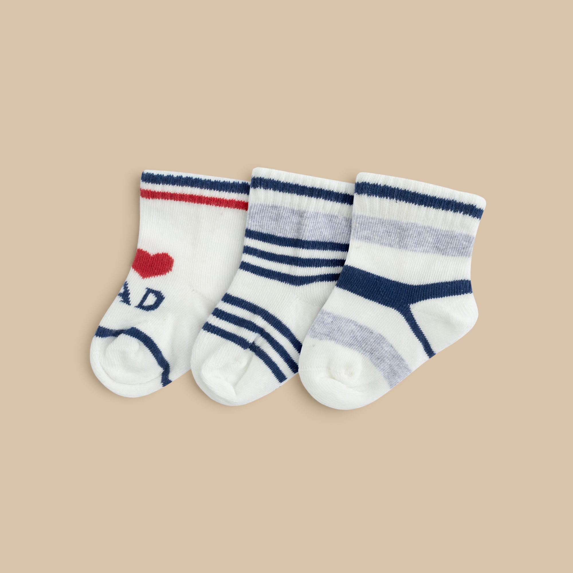 Navy Stripes 3-Pack Socks
