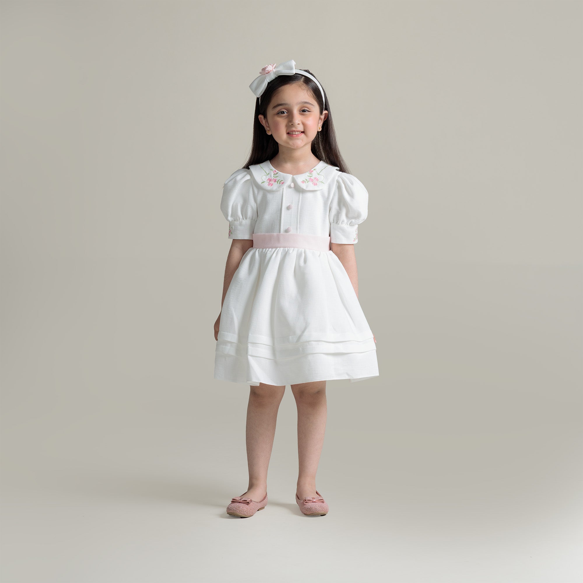 Blossom Collar White Frock – cocobee