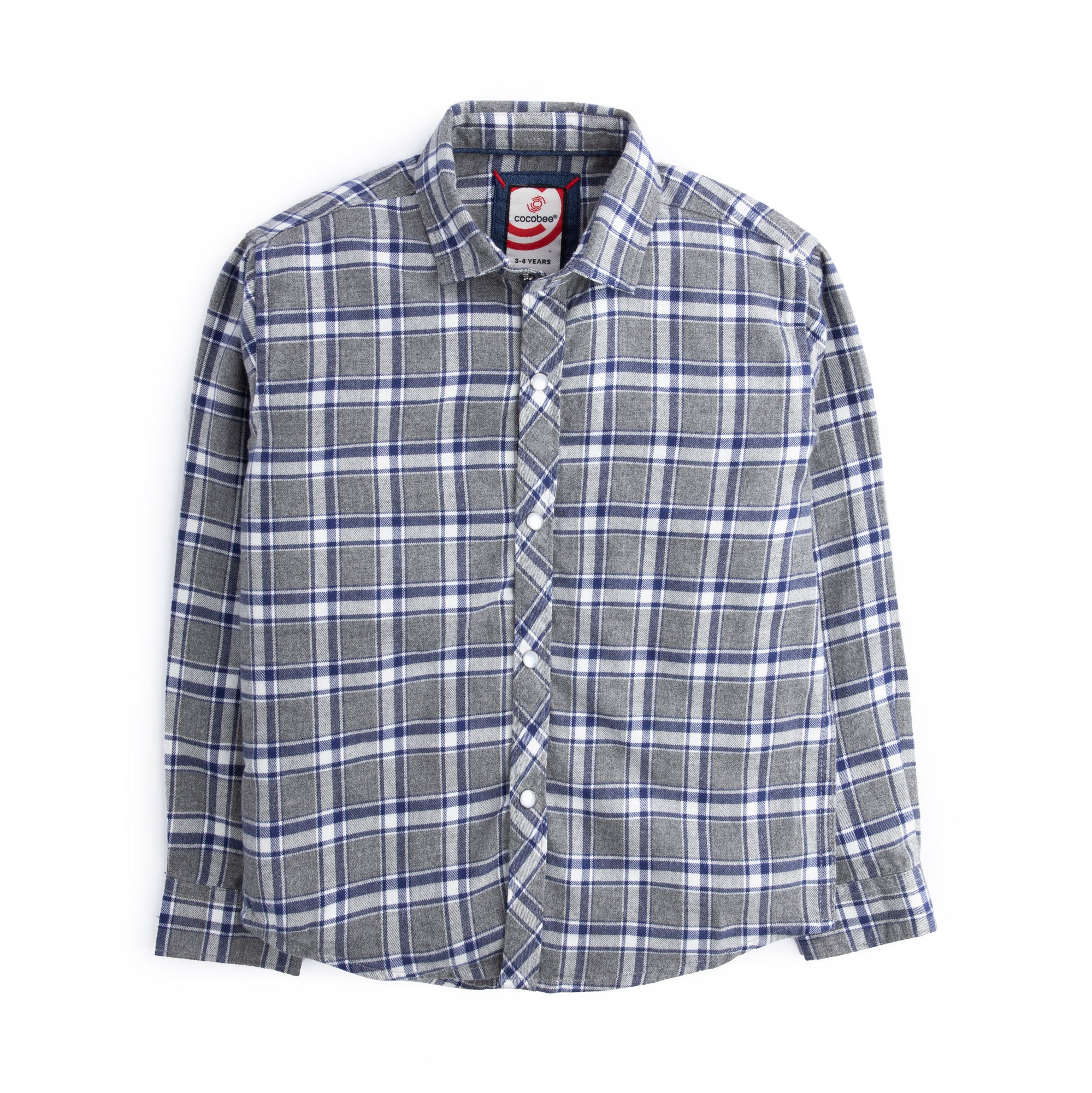 Grey Plaid Flannel Shirt
