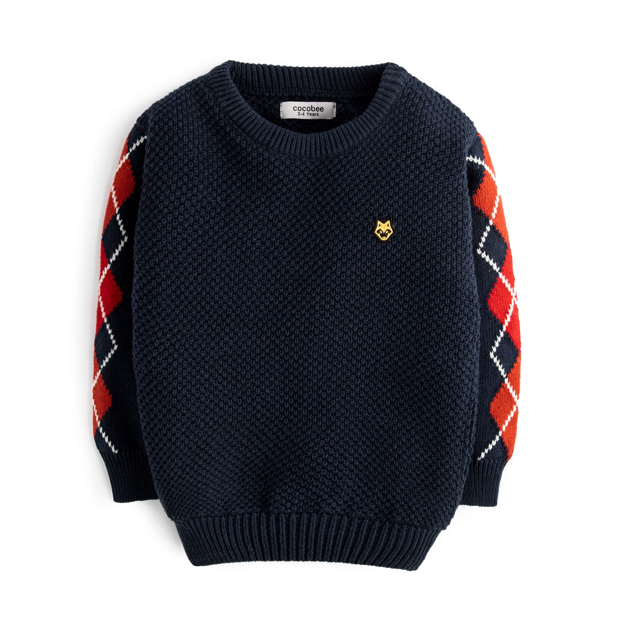 Navy Crochet Sweater