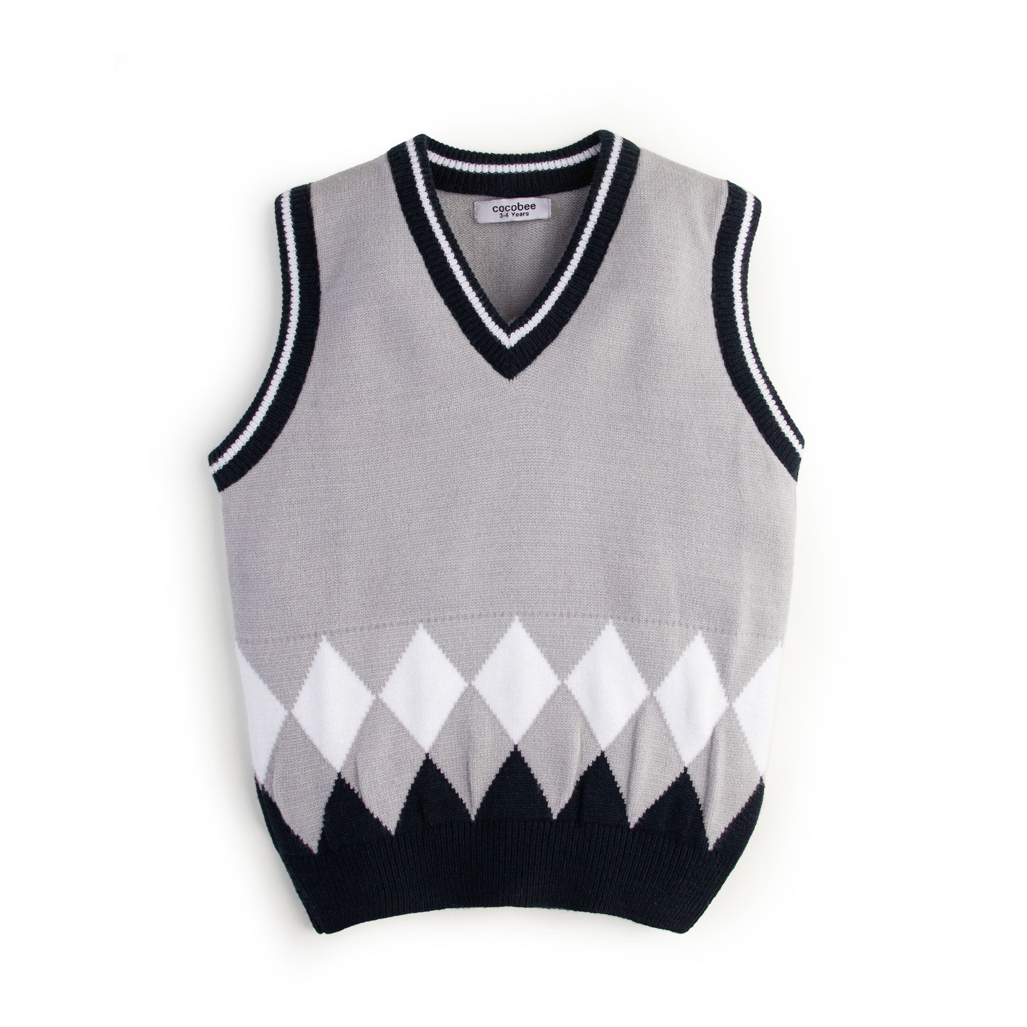 V-neck Argyle Sweater