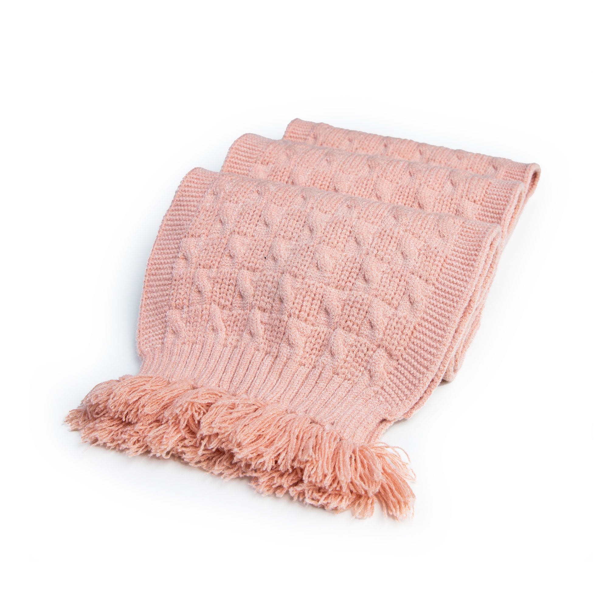 Peach cable Knitted Muffler