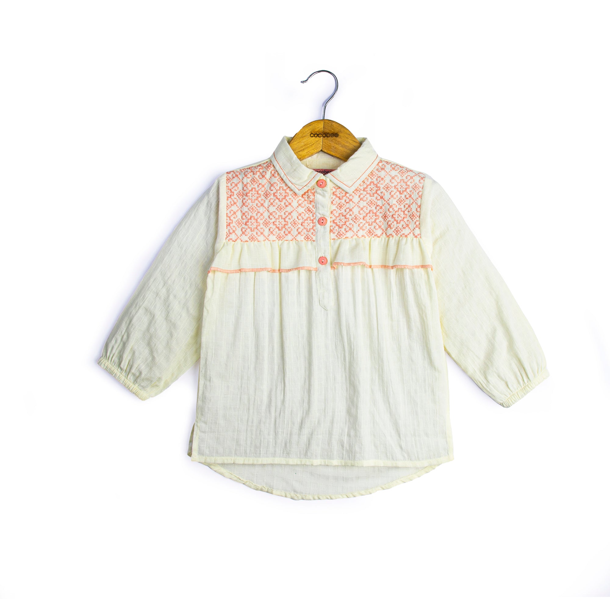 Embroidered Collared Top