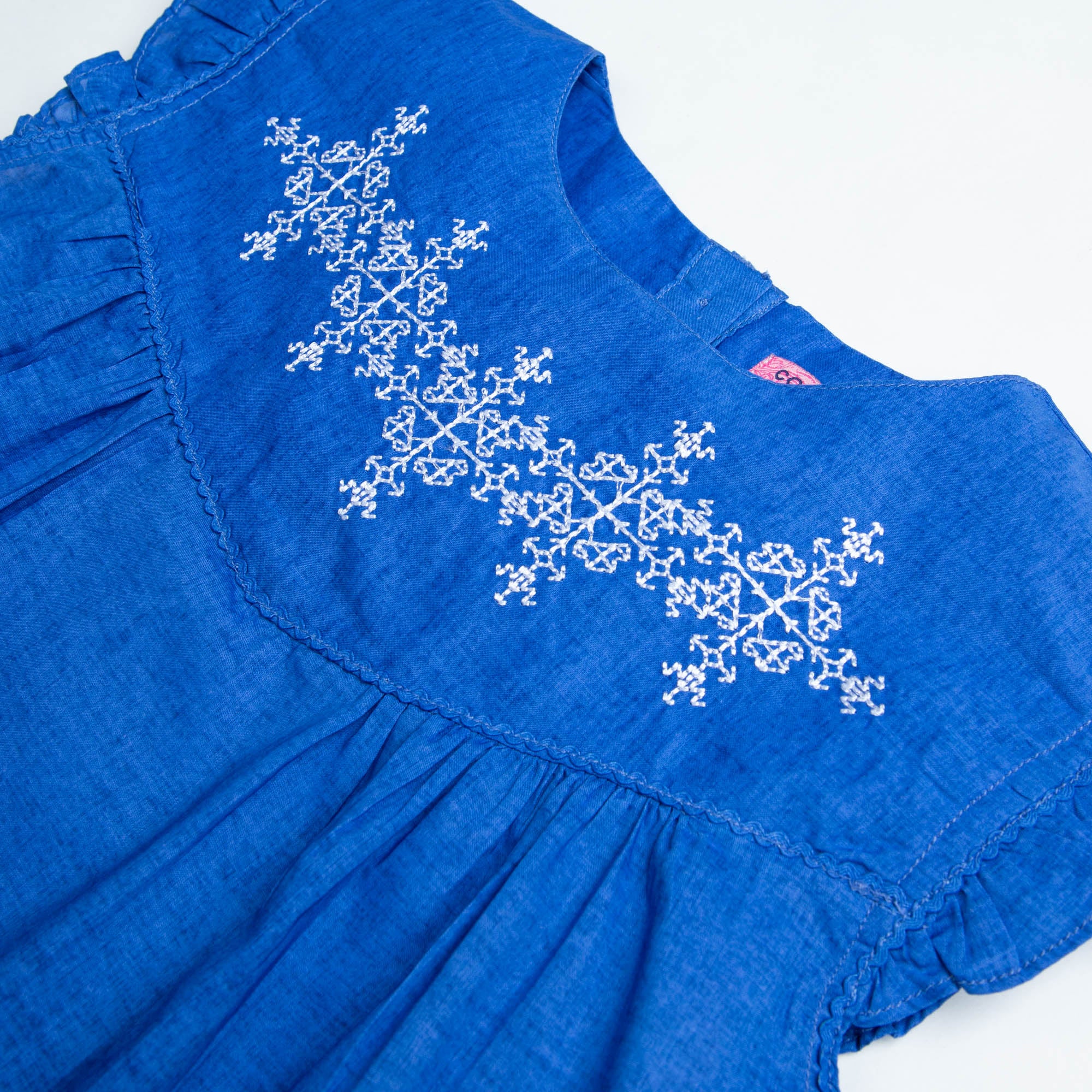 Rising Blue Embroidered Top
