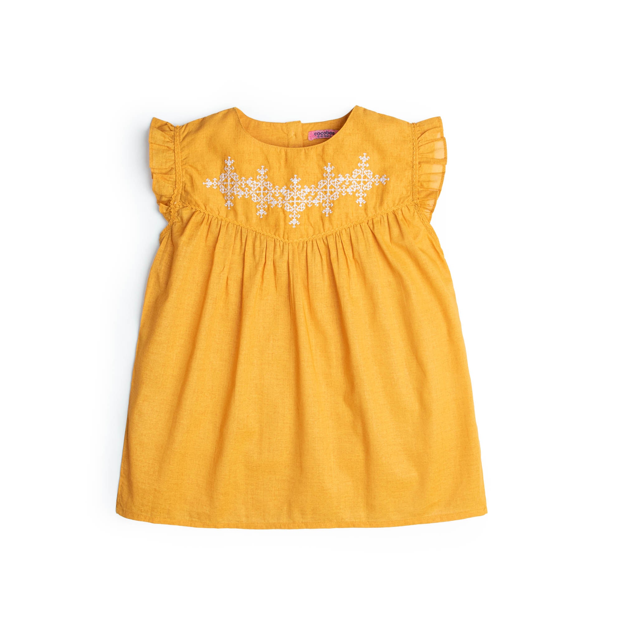 Yellow Chrome Embroidered Top