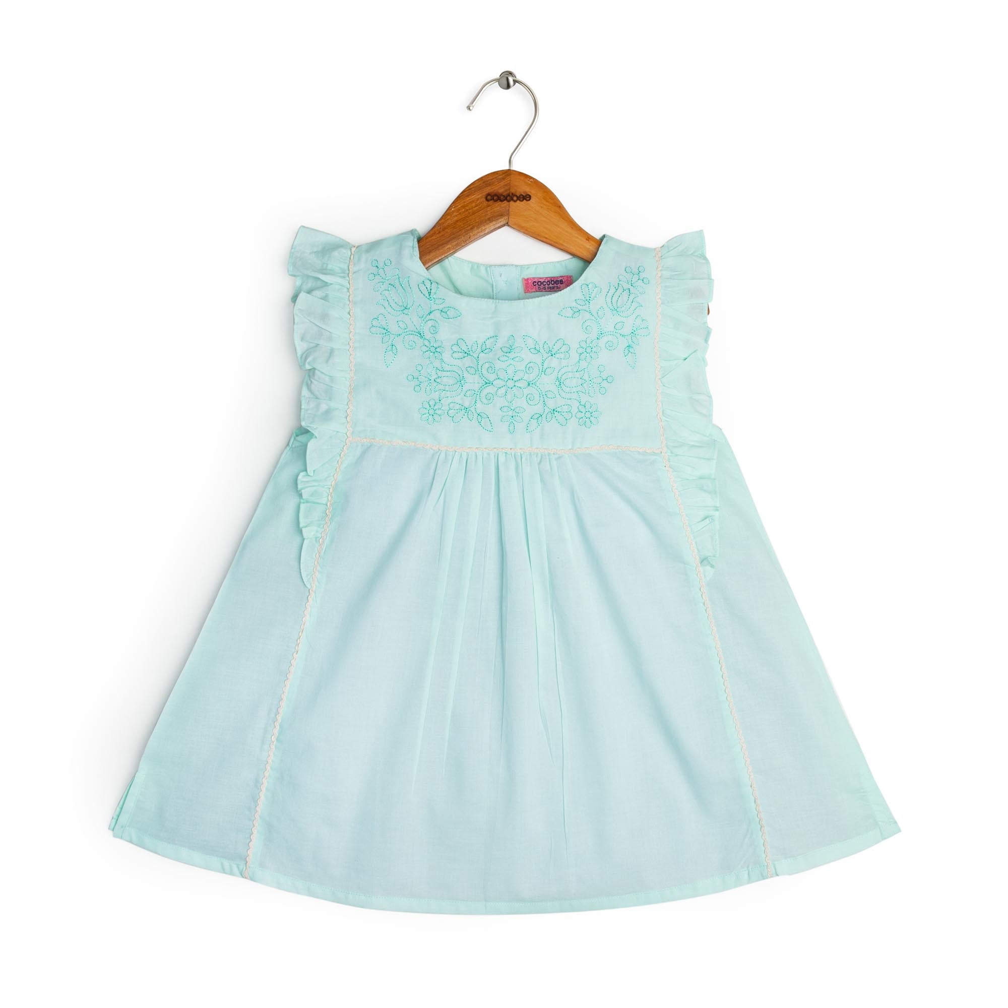 Mint Blue Embroidered Top